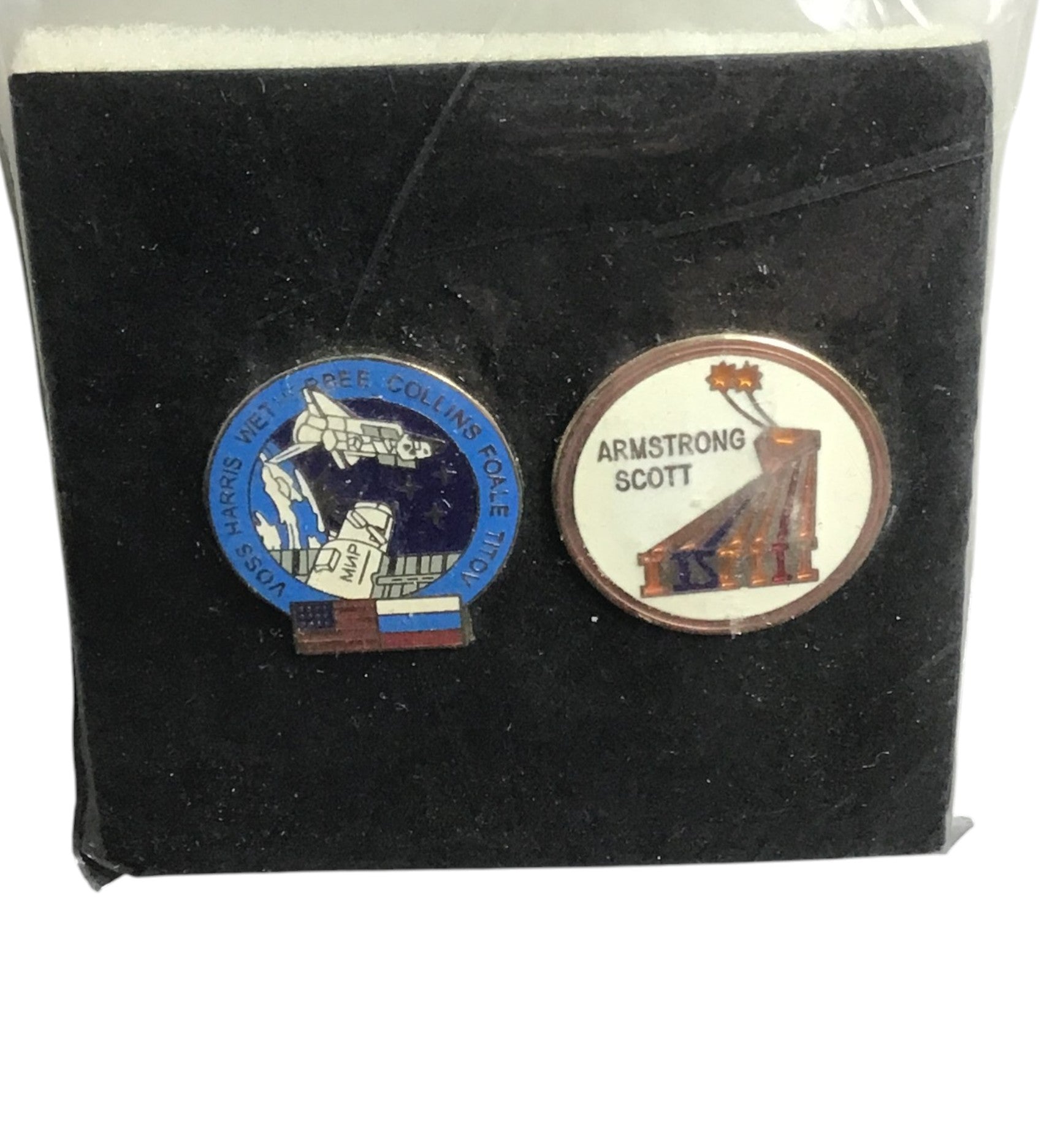 Vintage NASA Space Shuttle & Armstrong Scott Astronaut Pins