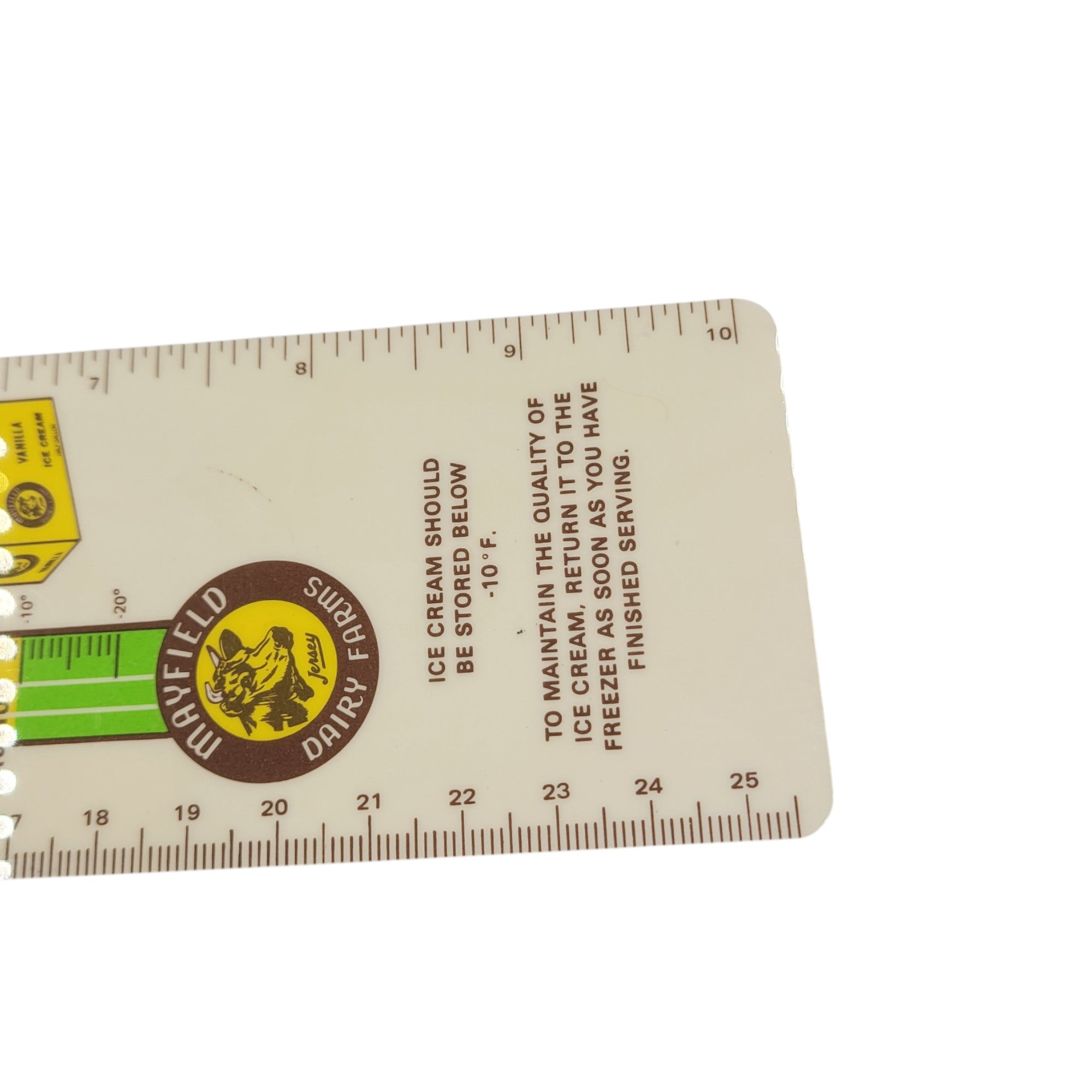 Vintage Mayfield Dairy Farms Ruler – Nutrition & Temperature Guide
