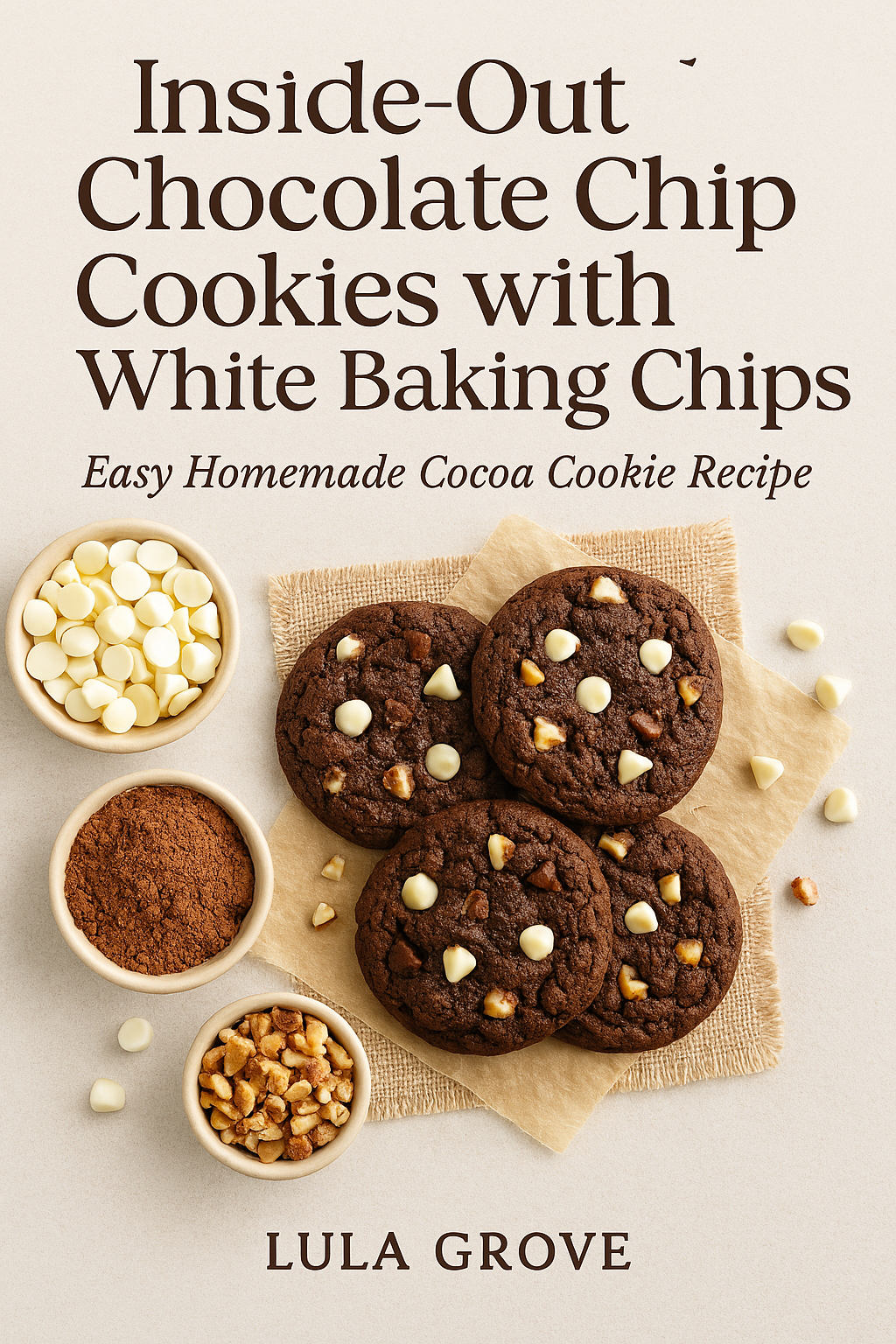 Inside-Out Chocolate Chip Cookies with White Baking Chips – Easy Homemade Cocoa Cookie Recipe