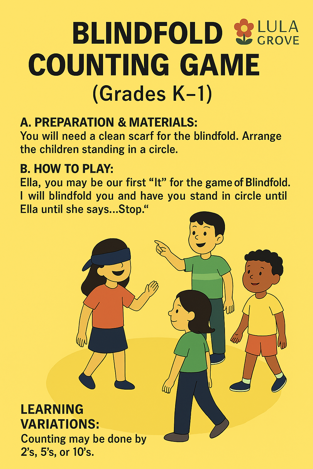 Homeschool Nook Activity: Blindfold Counting Game (Grades K–1)
