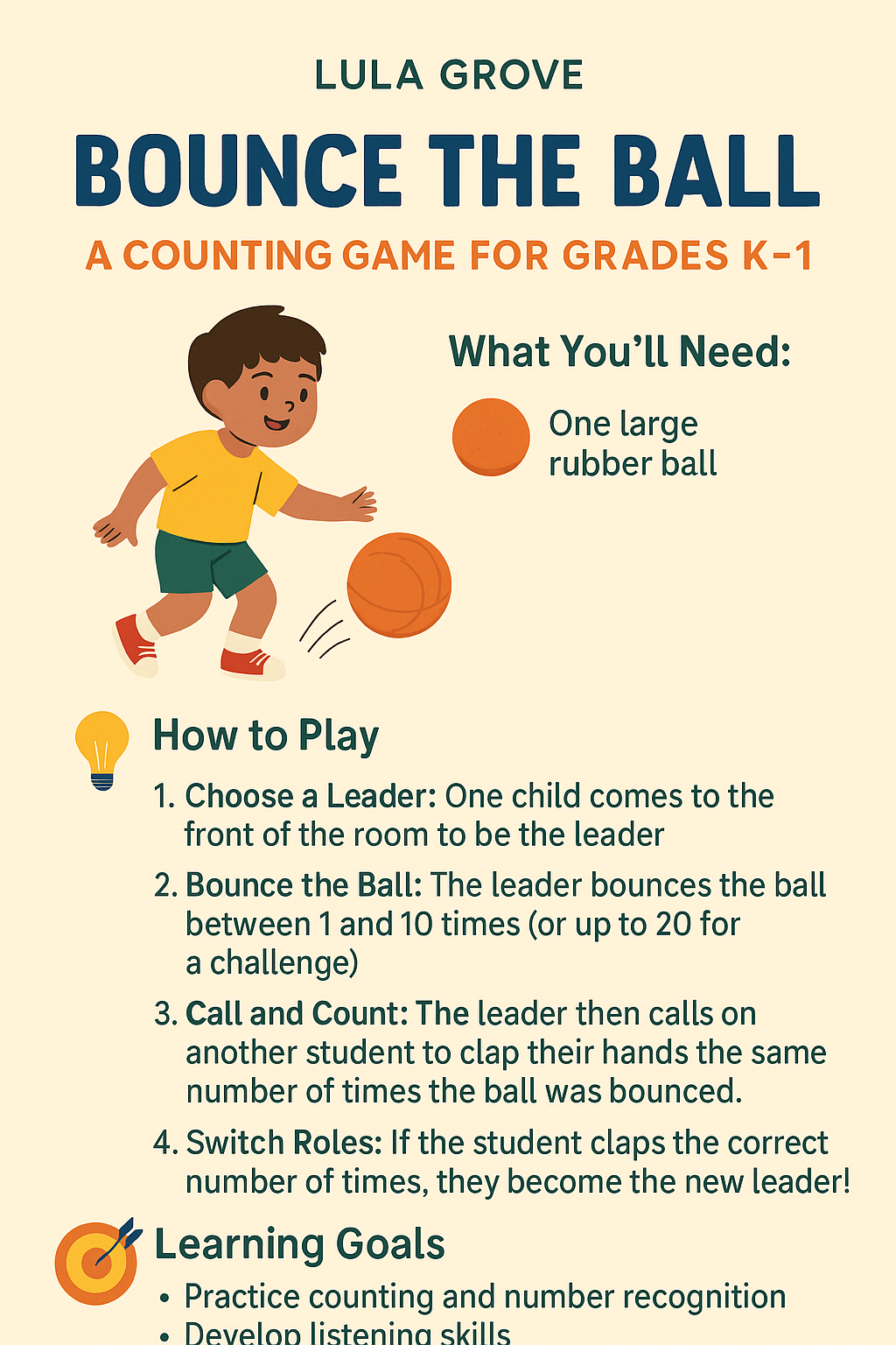 Bounce the Ball: A Counting Game for Grades K–1