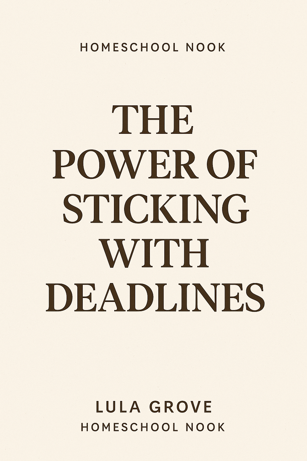 Homeschool Nook: The Power of Sticking with Deadlines