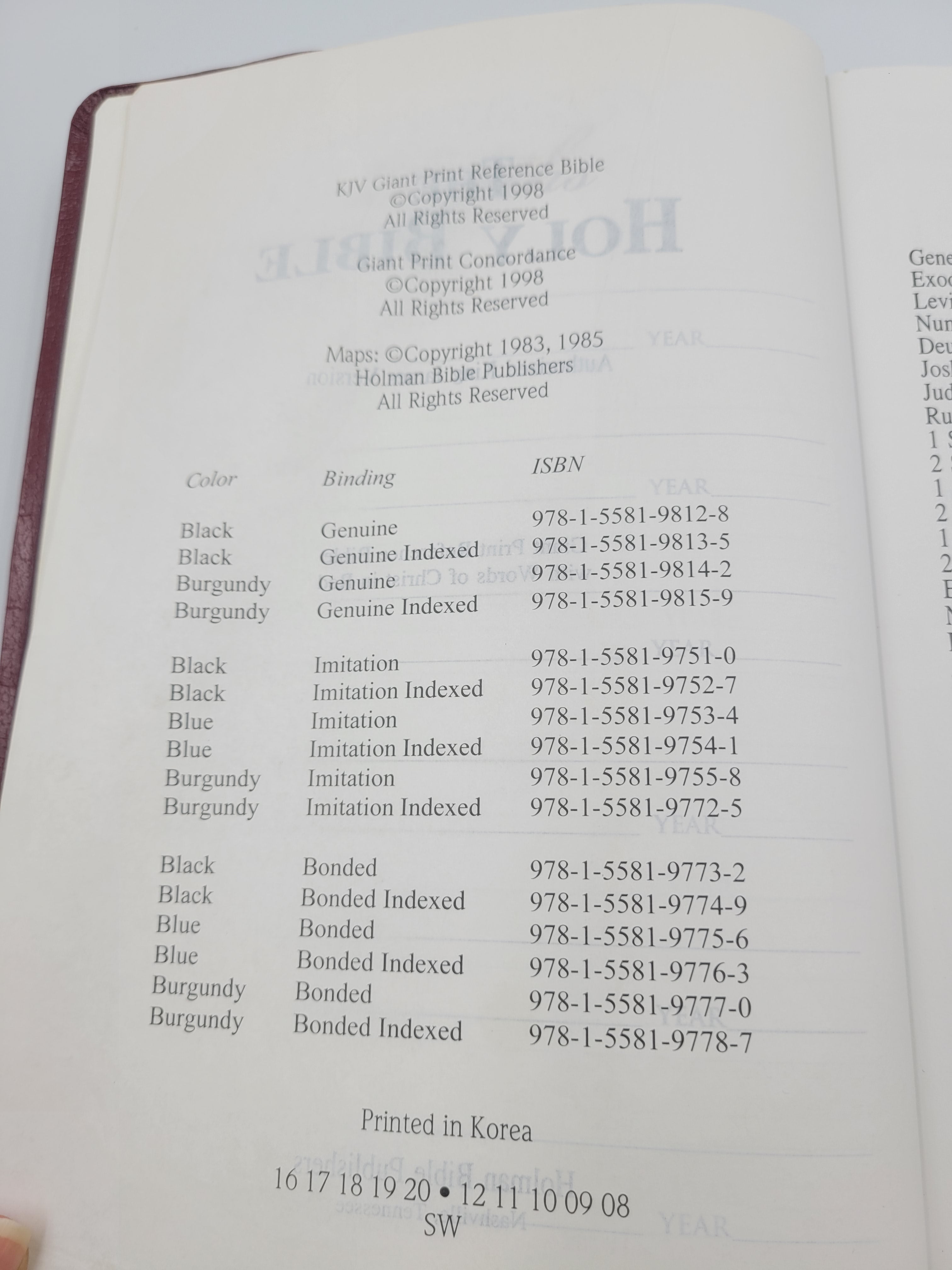 KJV Giant Print Reference Bible – Holman 1998 Burgundy – Vintage Edition