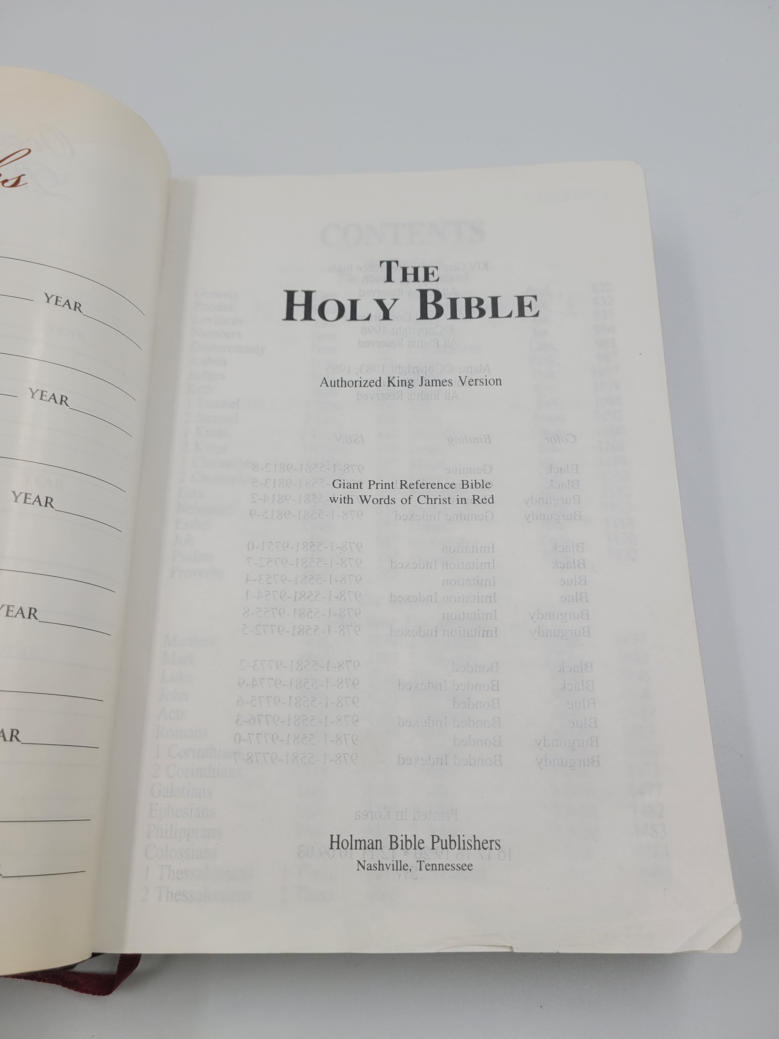 KJV Giant Print Reference Bible – Holman 1998 Burgundy – Vintage Edition