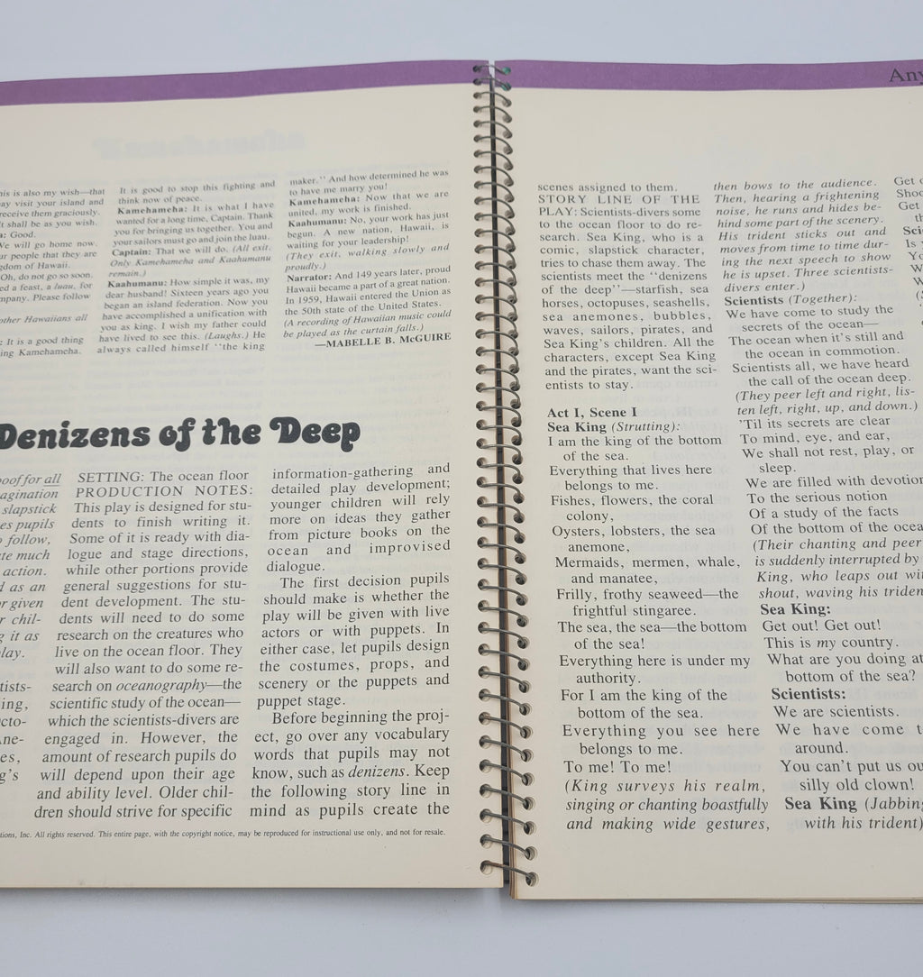 Instructor's Big Book of Plays – Vintage Spiralbound Classroom Theater Guide