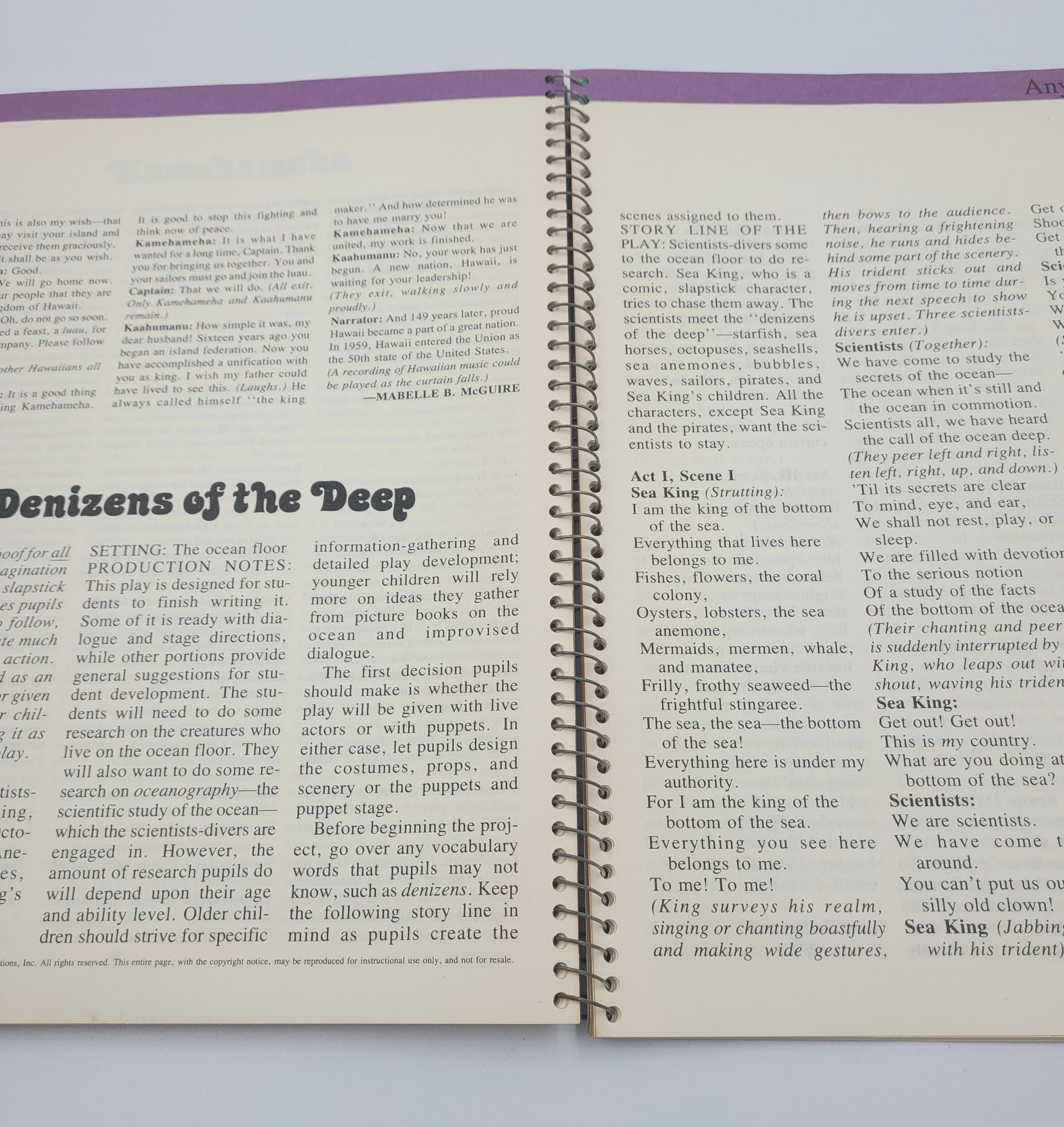 Instructor's Big Book of Plays – Vintage Spiralbound Classroom Theater Guide
