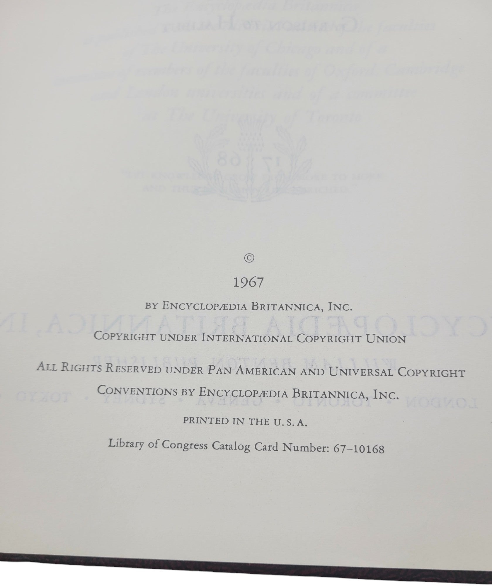 Encyclopaedia (Encyclopedia) Britannica Volume 10 (1967) – Garrison to Halibut – 15th Edition