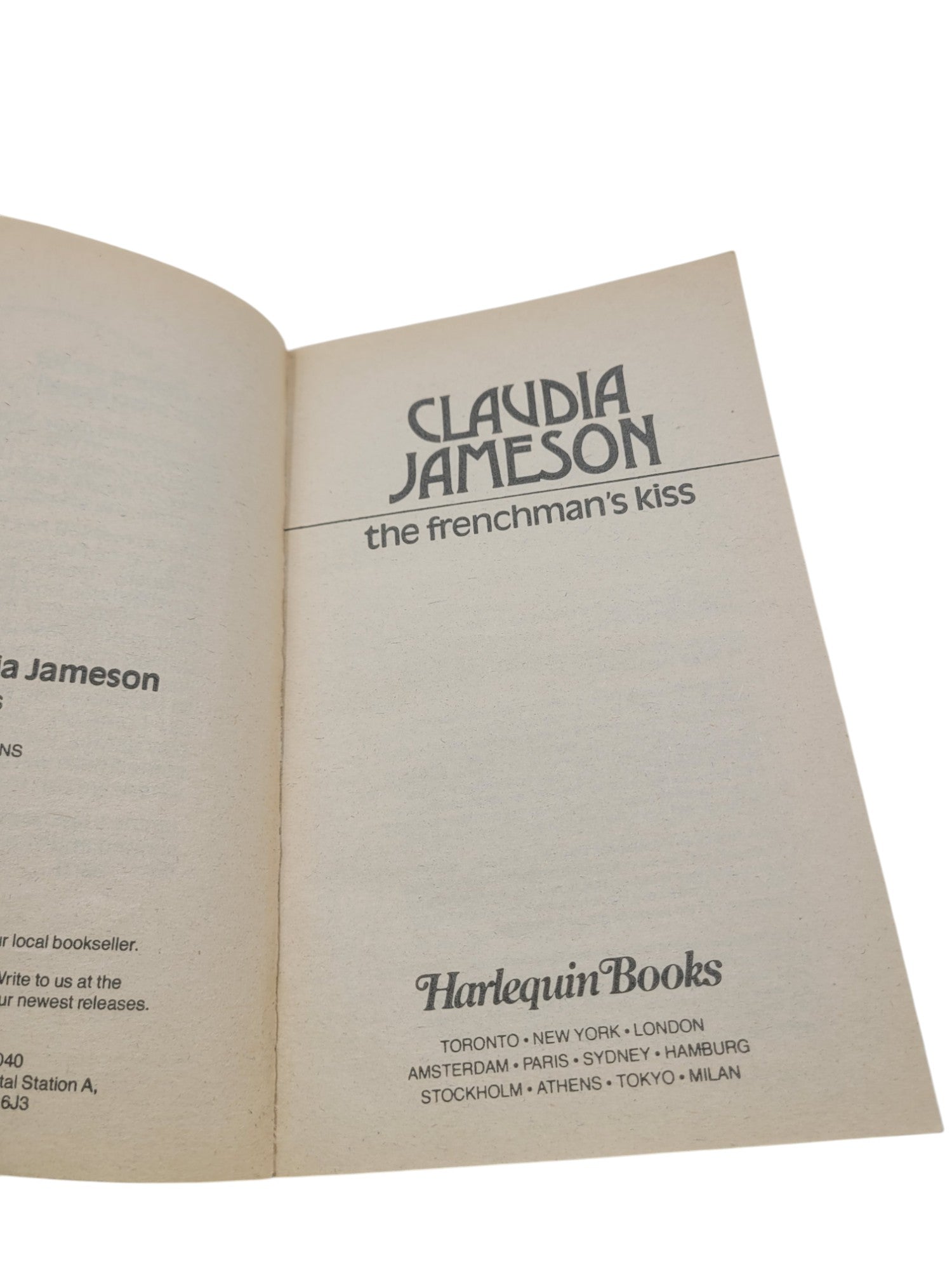 The Frenchman's Kiss by Claudia Jameson – Harlequin Presents #777 (1985 First Edition)