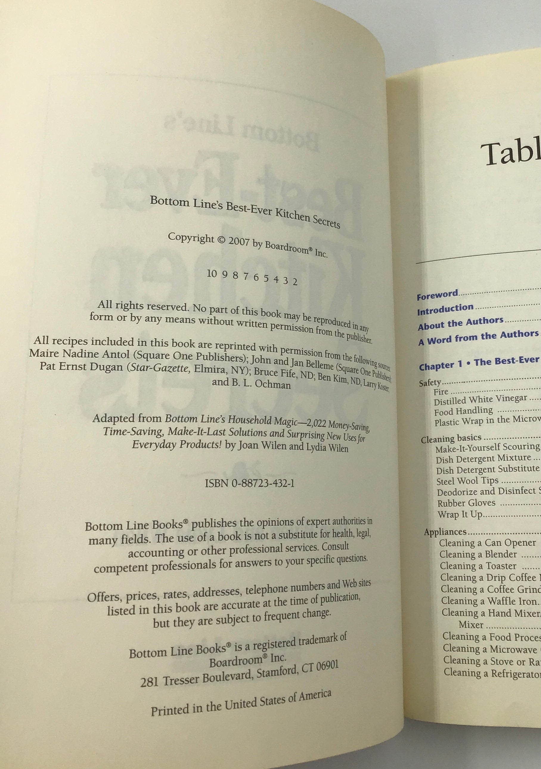 Bottom Line's Best-Ever Kitchen Secrets By Joan Wilen & Lydia Wilen