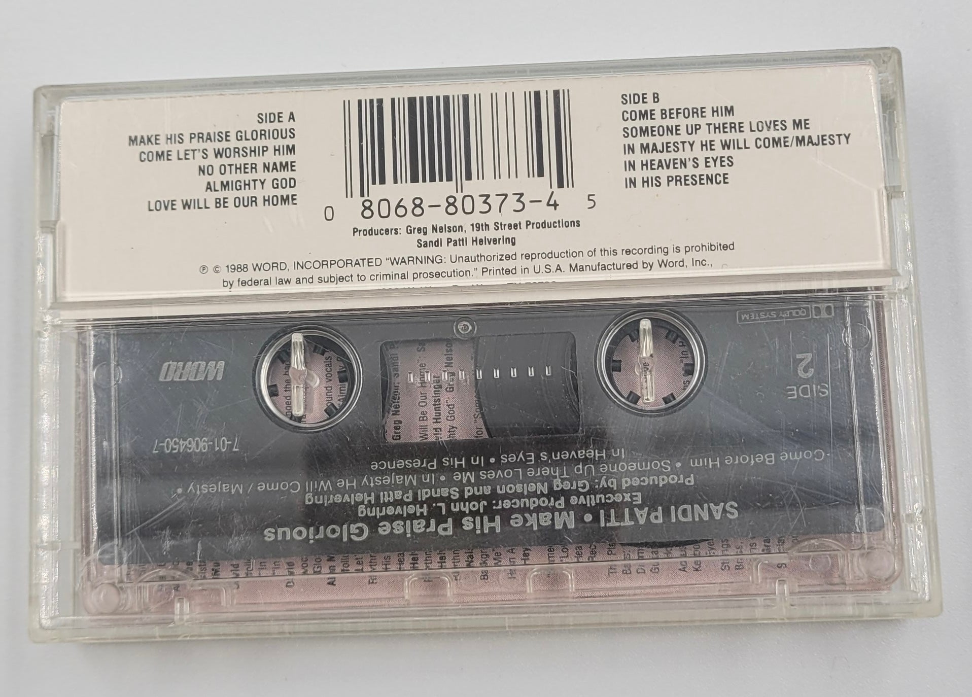 Sandi Patti – Make His Praise Glorious (1988) Cassette | Word Inc. | Tested