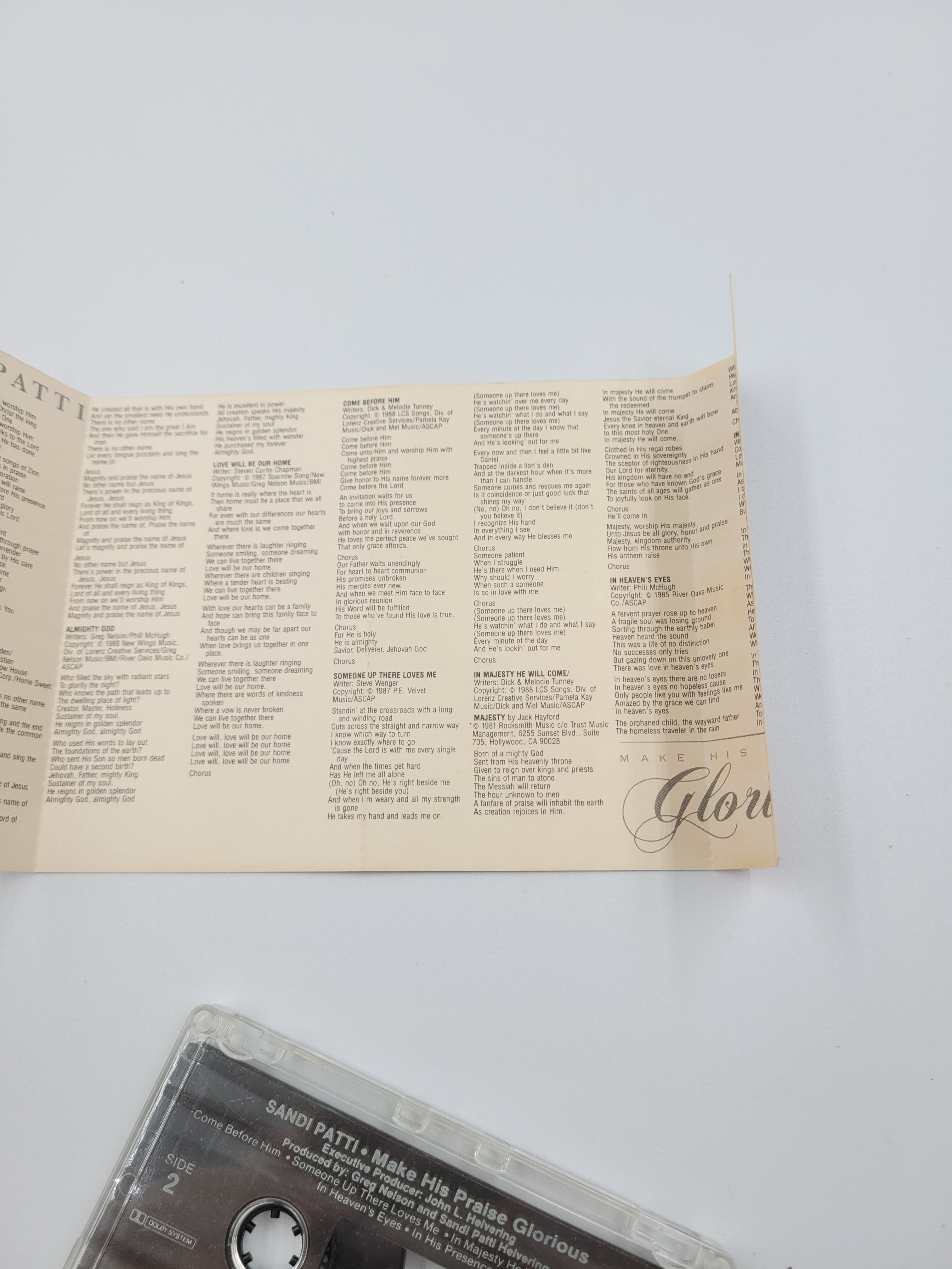 Sandi Patti – Make His Praise Glorious (1988) Cassette | Word Inc. | Tested