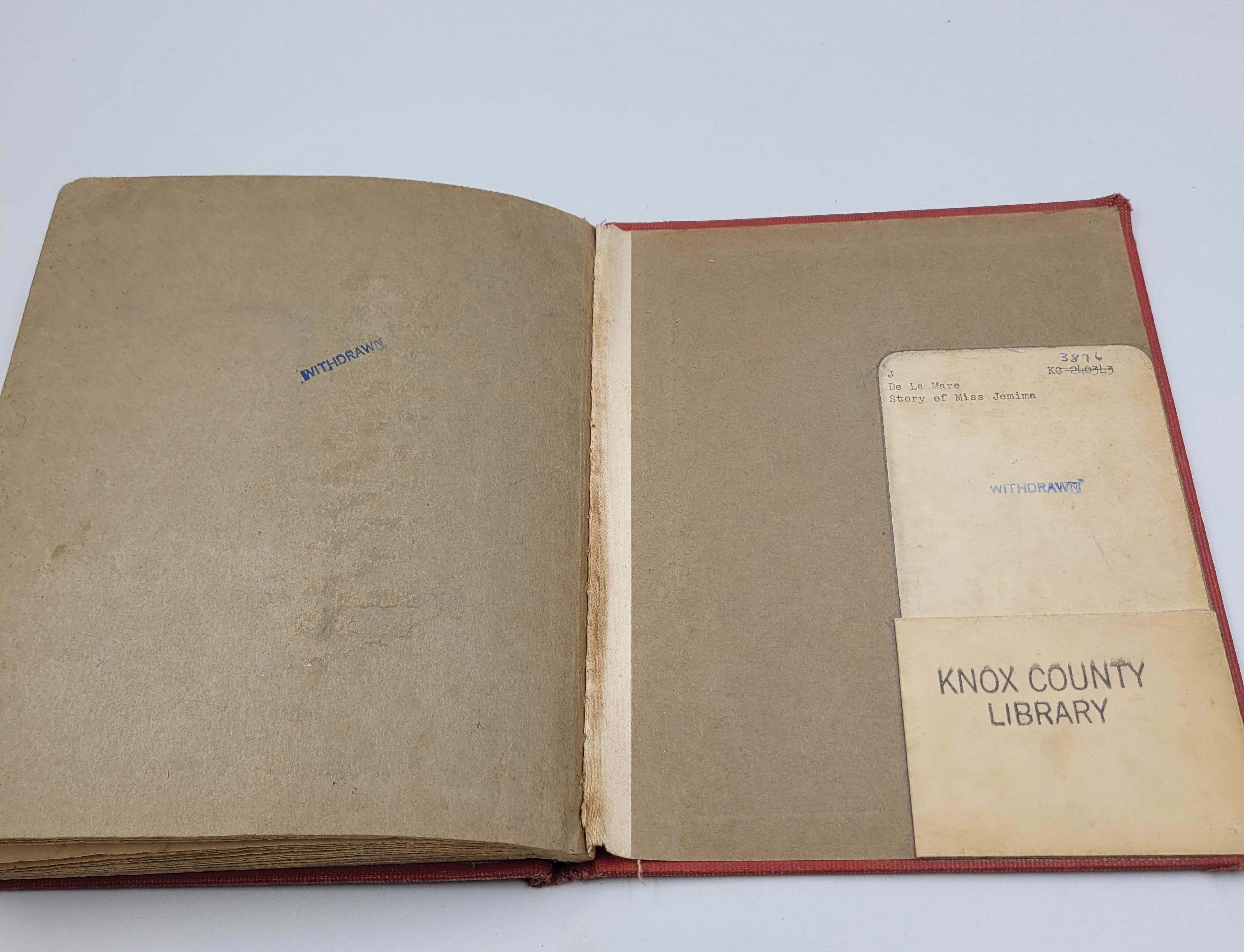 The Story of Miss Jemima by Walter de la Mare (1940) – Illustrated Vintage Ex-Library Edition