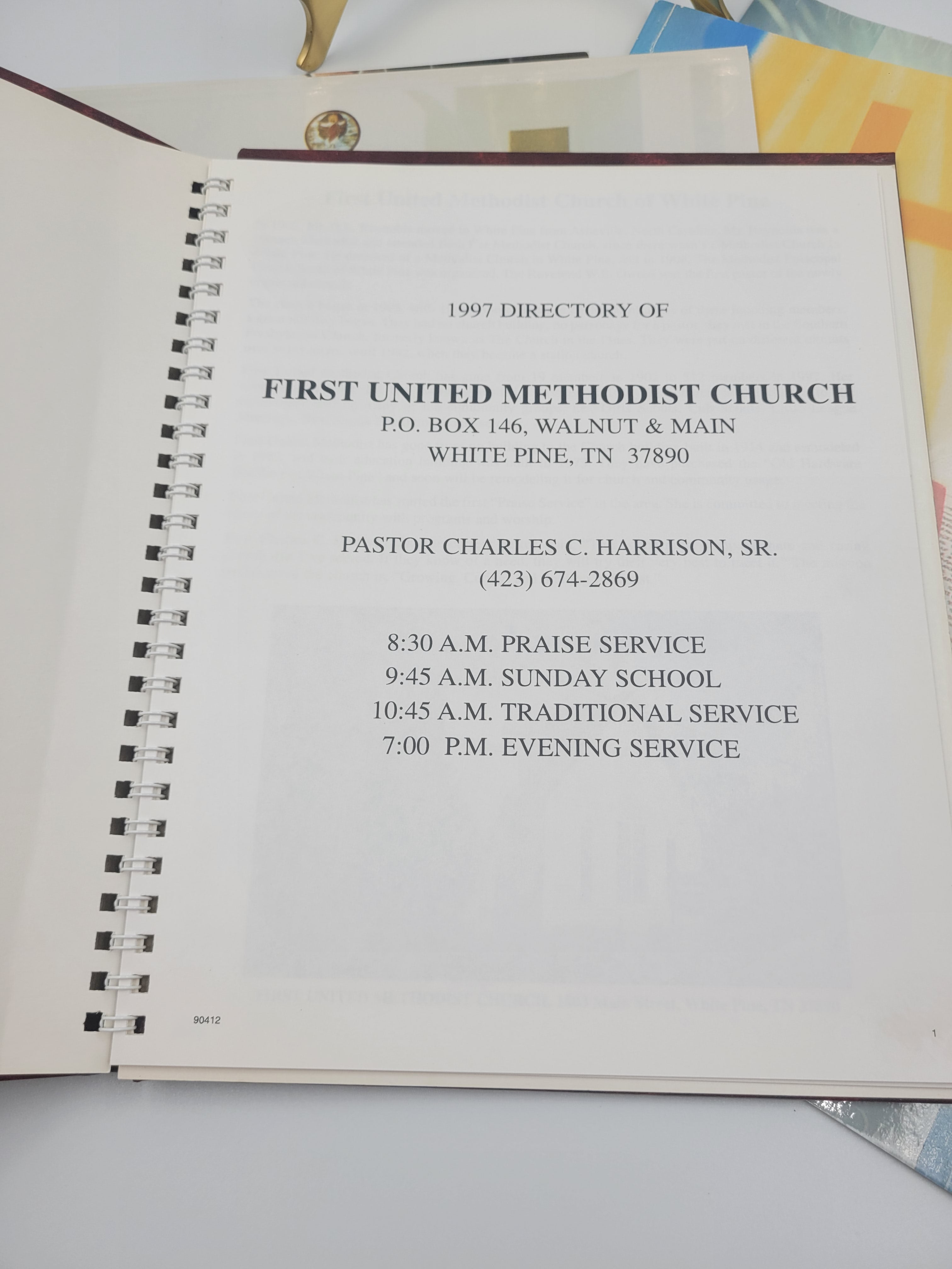 Lot of 5 Church Membership Directories – First United Methodist Church, White Pine, Tennessee