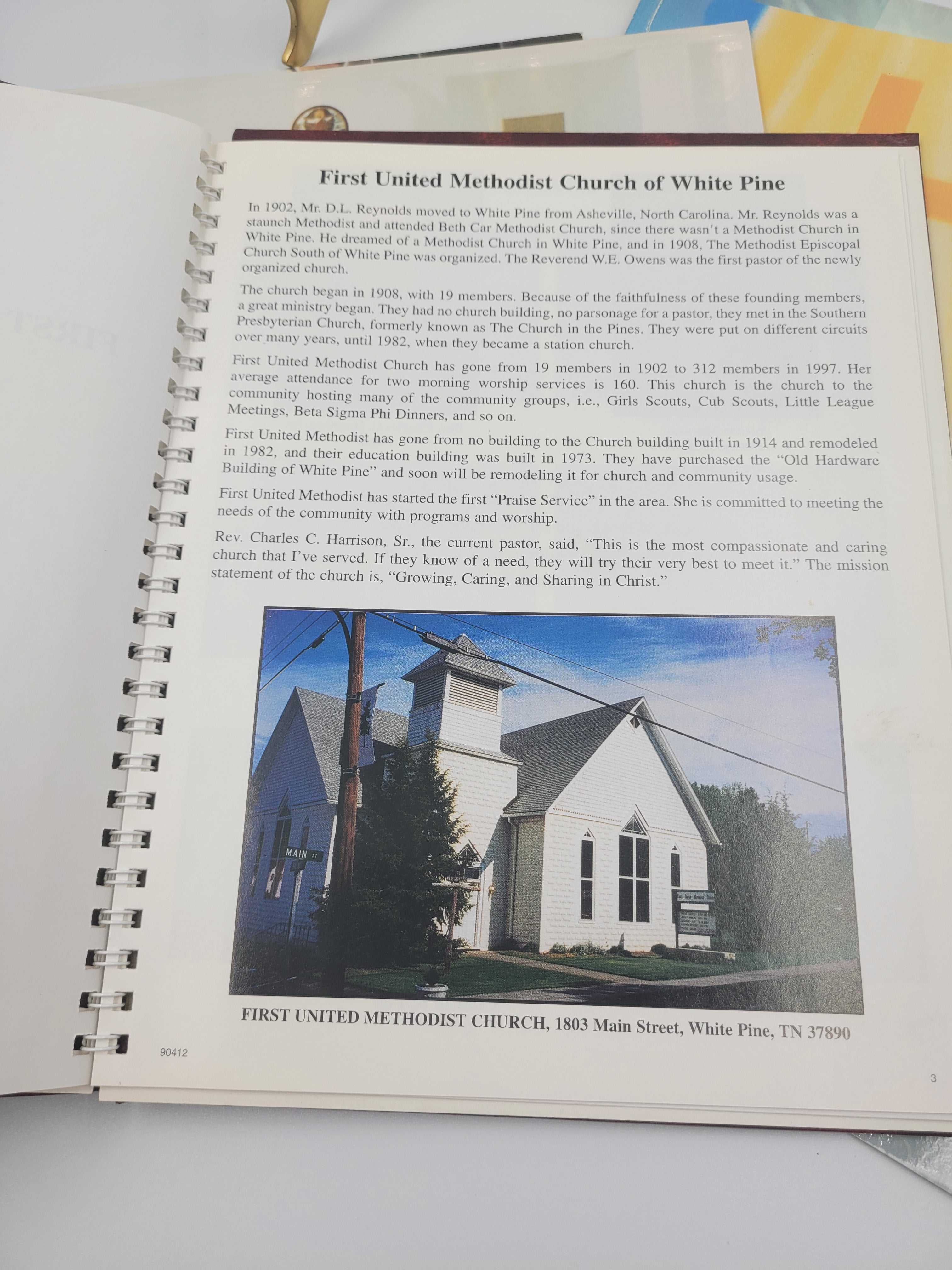 Lot of 5 Church Membership Directories – First United Methodist Church, White Pine, Tennessee