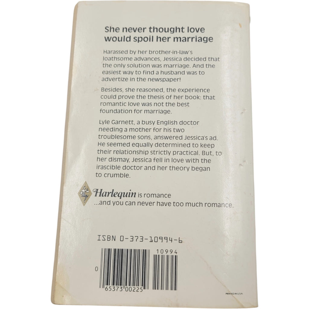 Research into Marriage by Penny Jordan – Harlequin Presents #994 (1987)