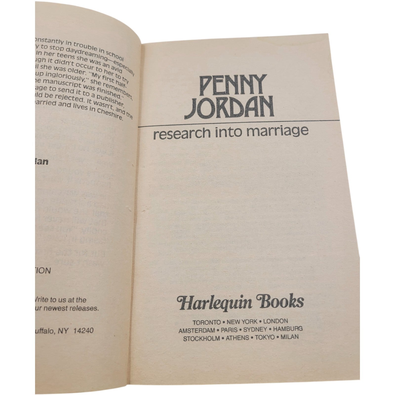 Research into Marriage by Penny Jordan – Harlequin Presents #994 (1987)