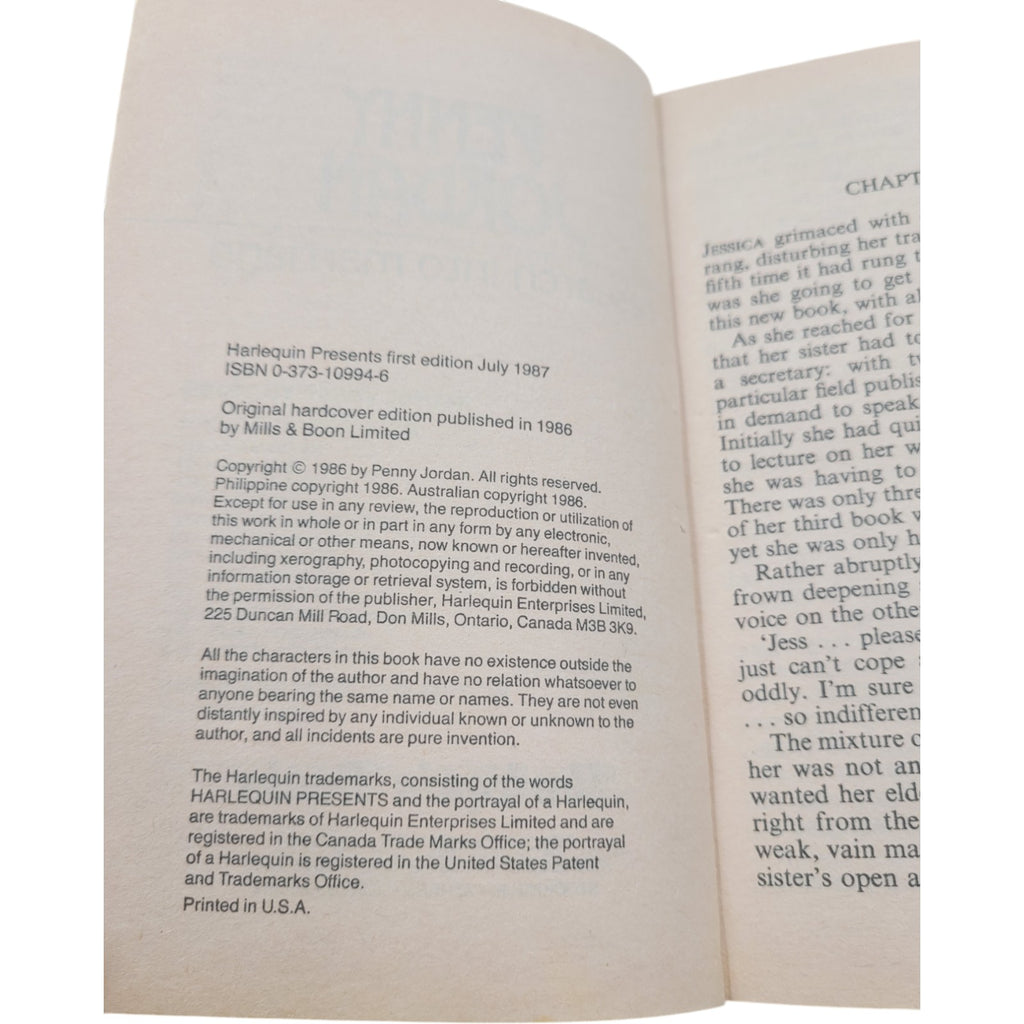 Research into Marriage by Penny Jordan – Harlequin Presents #994 (1987)