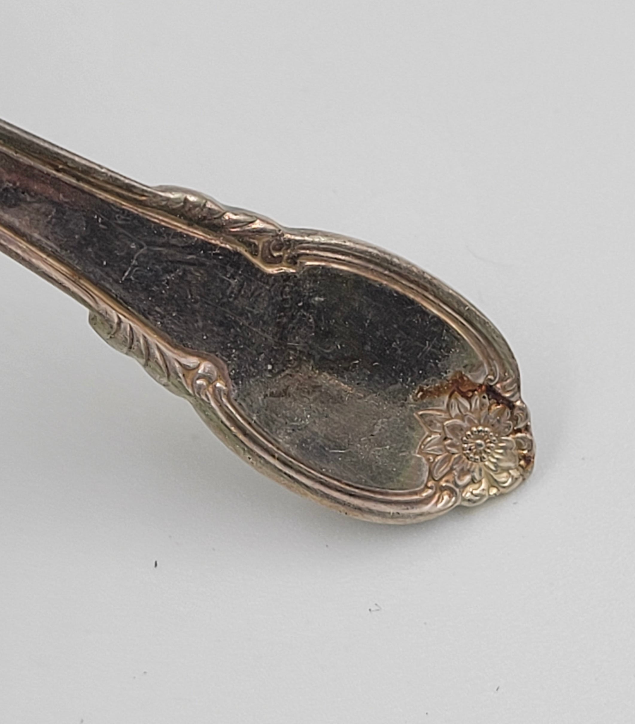 Vintage 1847 Rogers Bros Silverplate Fork – Ornate Handle – Bent Prong – Tarnished Patina