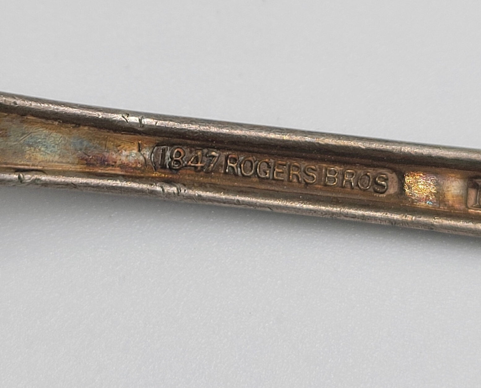 Vintage 1847 Rogers Bros Silverplate Fork – Ornate Handle – Bent Prong – Tarnished Patina