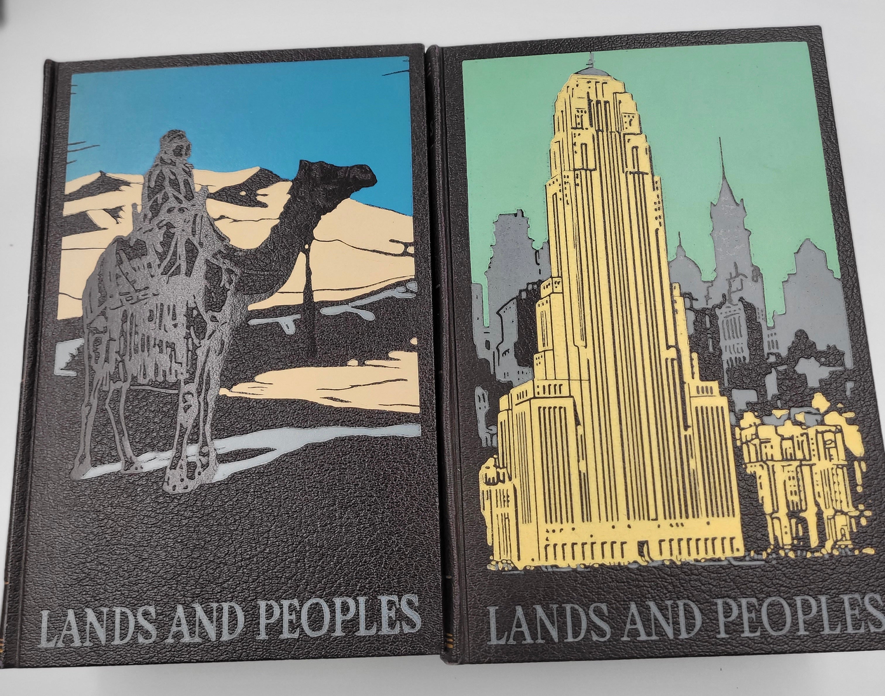 Lands and Peoples: The World in Color – 7 Volume Set – Grolier Society, Mid-Century Illustrated Geography