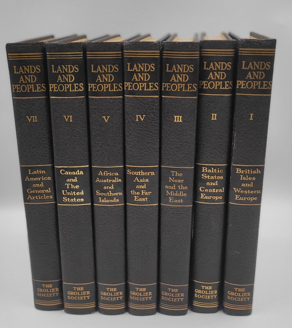 Lands and Peoples: The World in Color – 7 Volume Set – Grolier Society, Mid-Century Illustrated Geography
