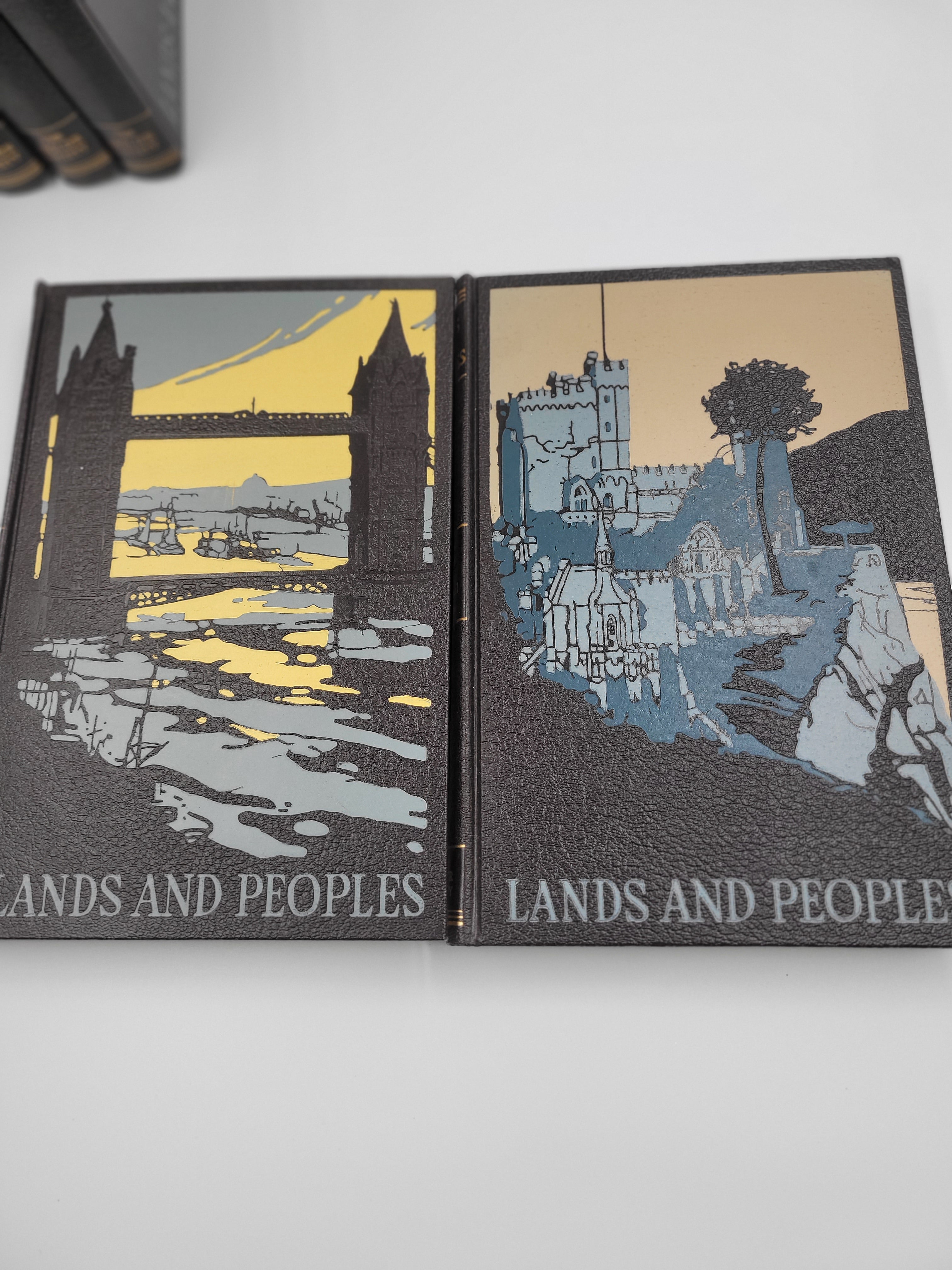 Lands and Peoples: The World in Color – 7 Volume Set – Grolier Society, Mid-Century Illustrated Geography