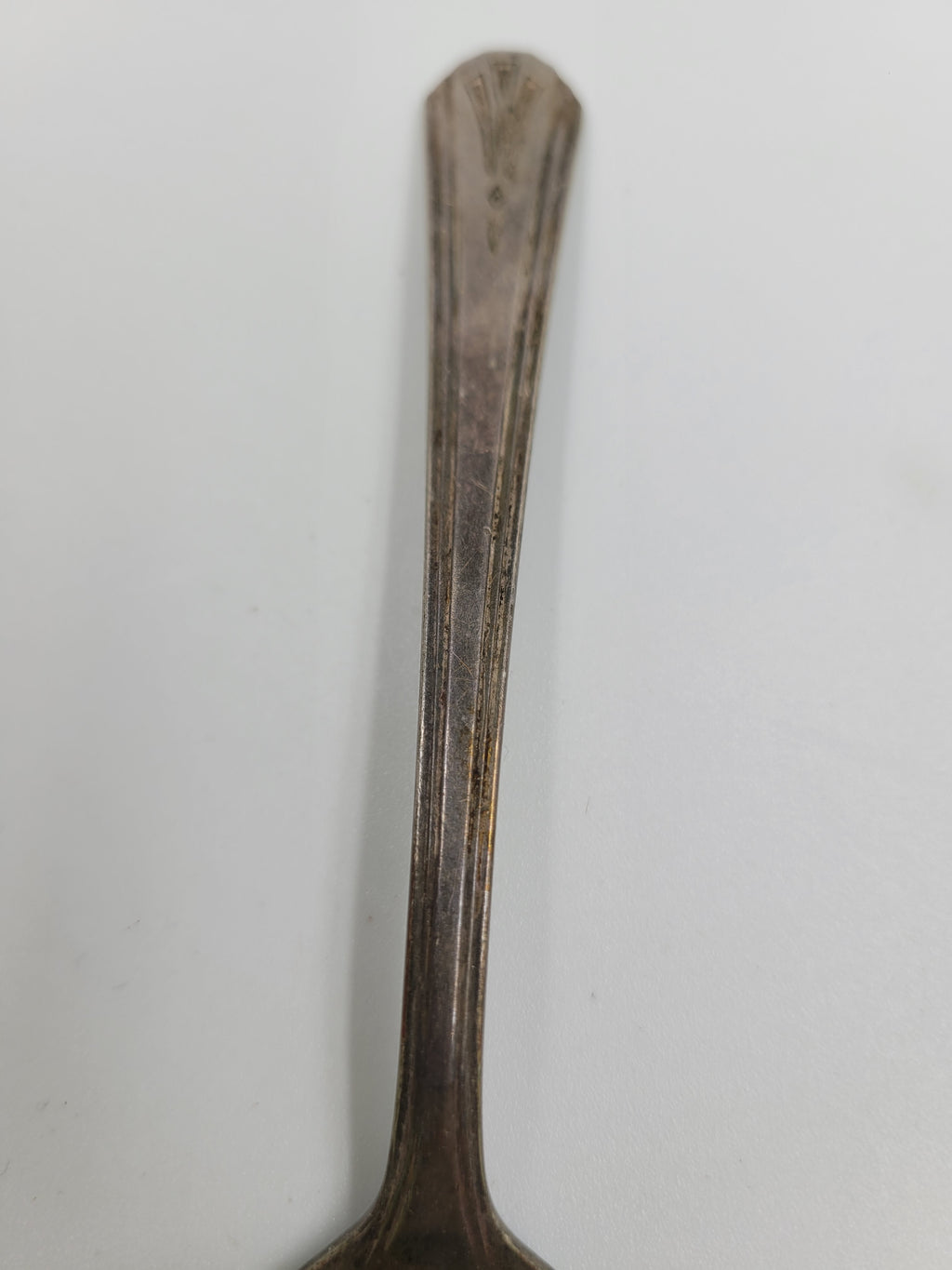 Vintage W.A. Rogers Silverplate Spoon – Fan & Diamond Pattern – Unpolished