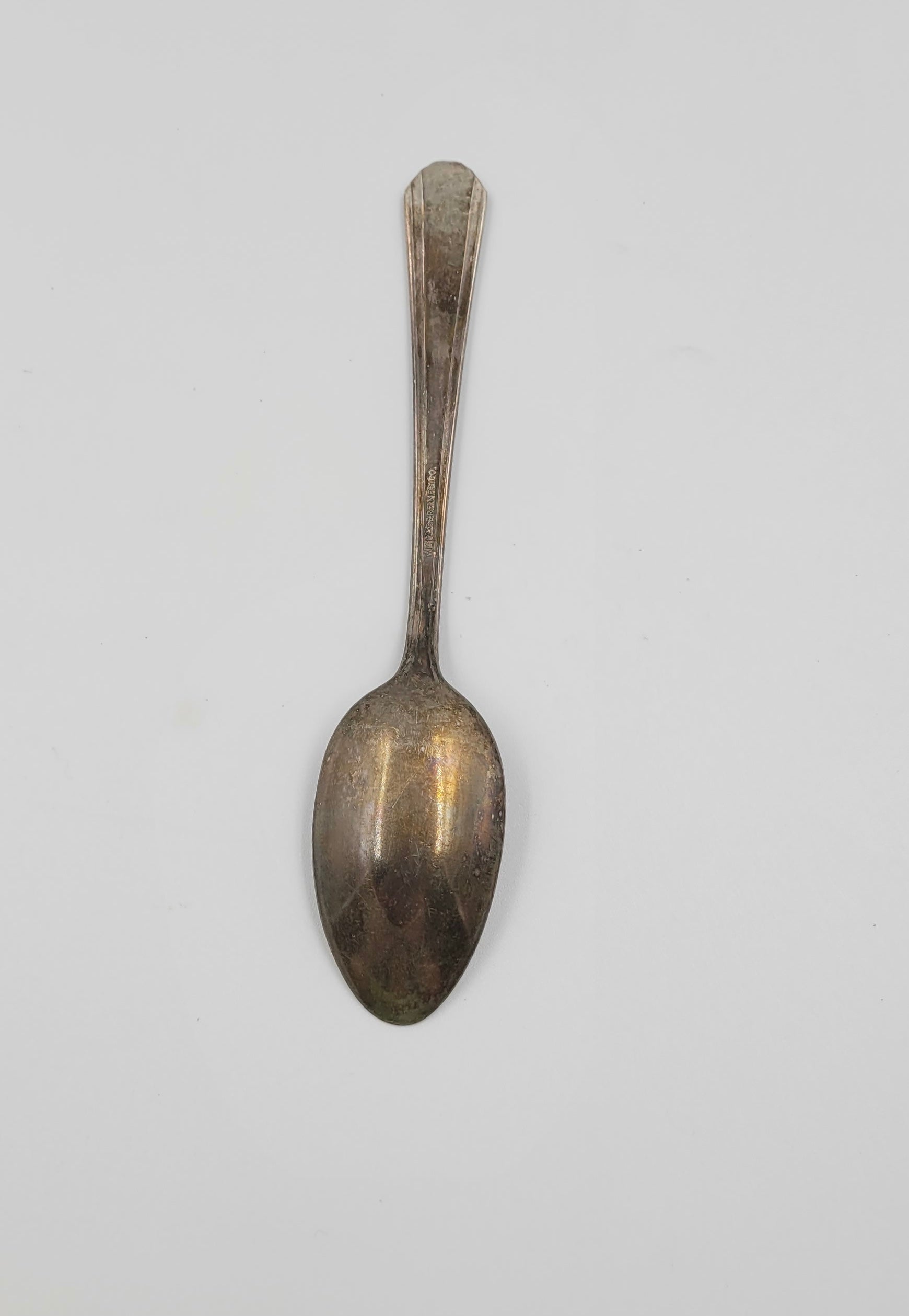 Vintage W.A. Rogers Silverplate Spoon – Fan & Diamond Pattern – Unpolished