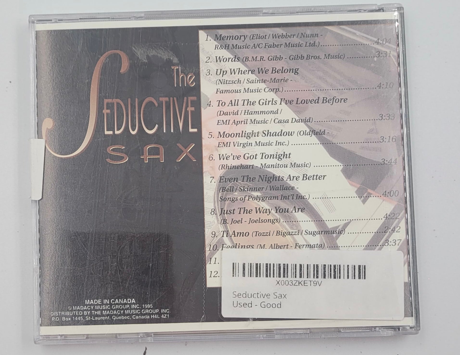 The Seductive Sax – Vintage Romantic Instrumental CD with Smooth Jazz Saxophone Solos