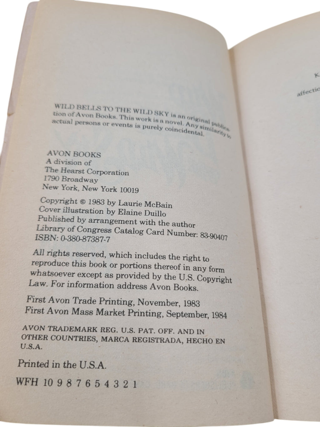 Wind Bells to the Wild Sky – Vintage Paperback by Laurie McBain (1988 Avon Trade Edition)