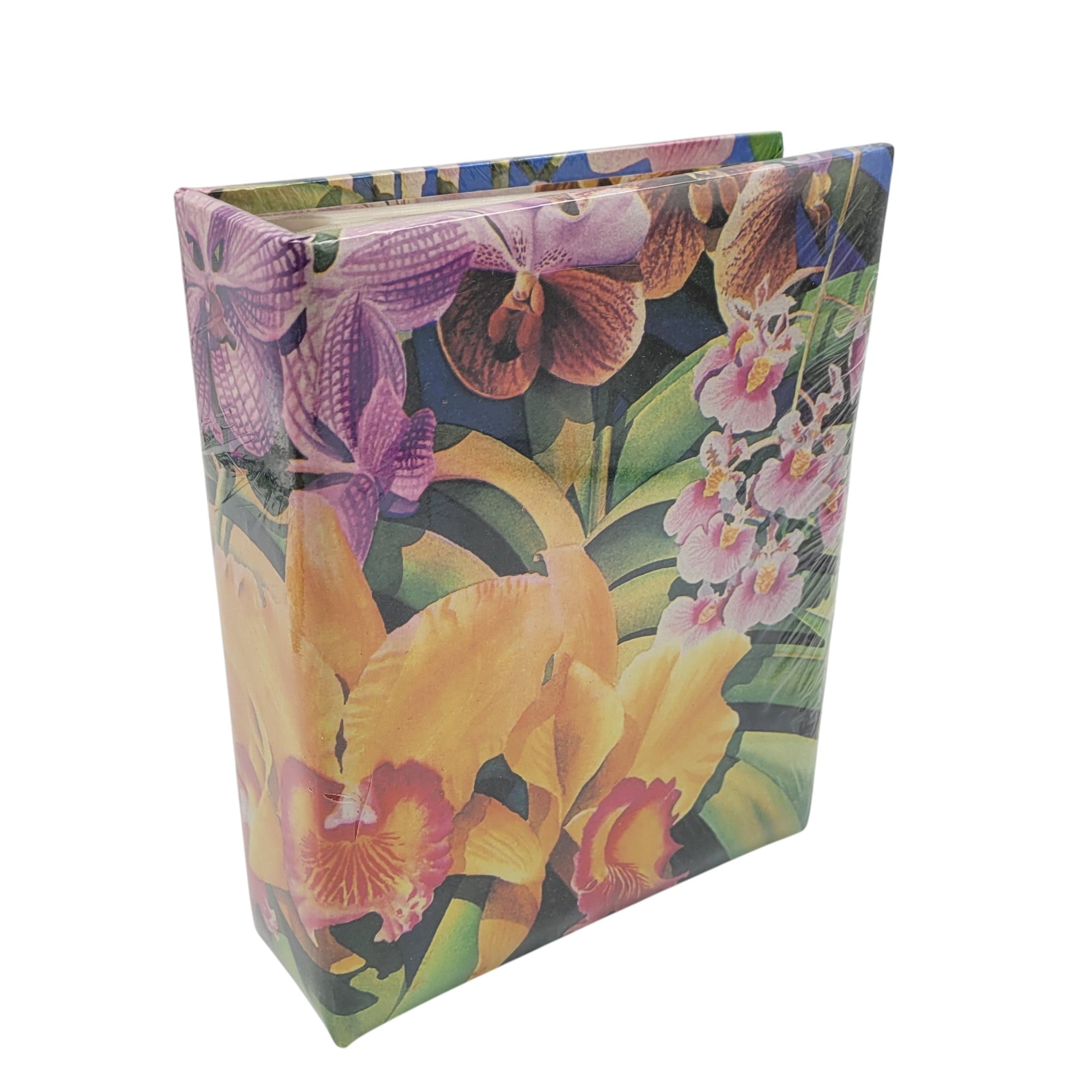 Island Treasures Tropical Orchids Photo Album – Vintage Floral Memory Book for 120 Photos