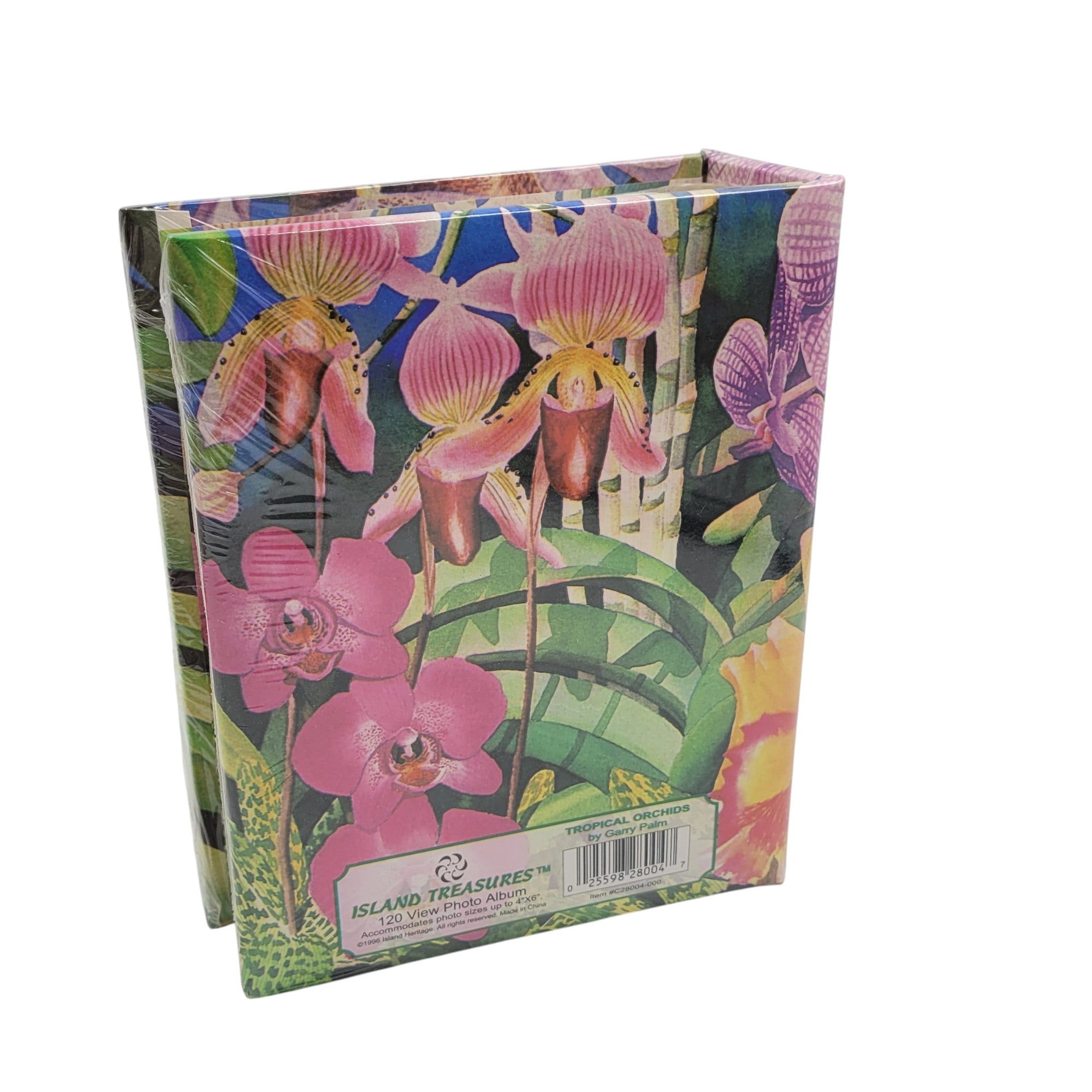 Island Treasures Tropical Orchids Photo Album – Vintage Floral Memory Book for 120 Photos