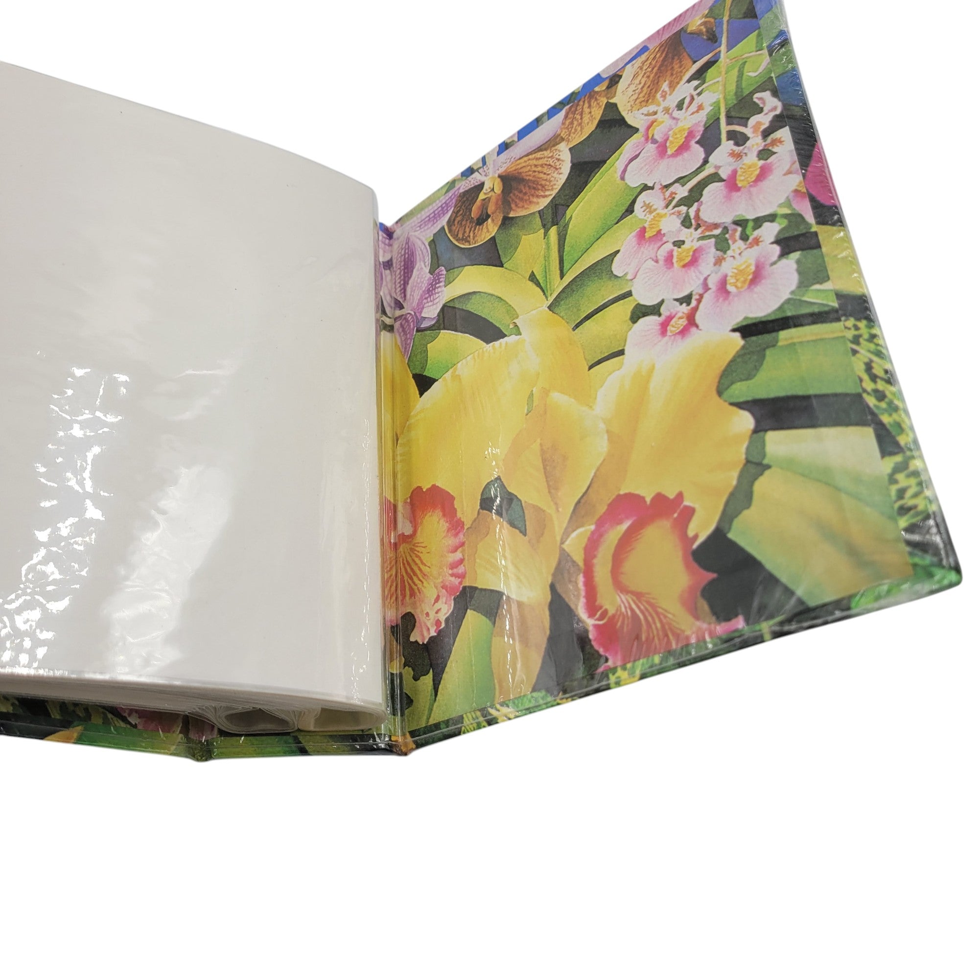 Island Treasures Tropical Orchids Photo Album – Vintage Floral Memory Book for 120 Photos