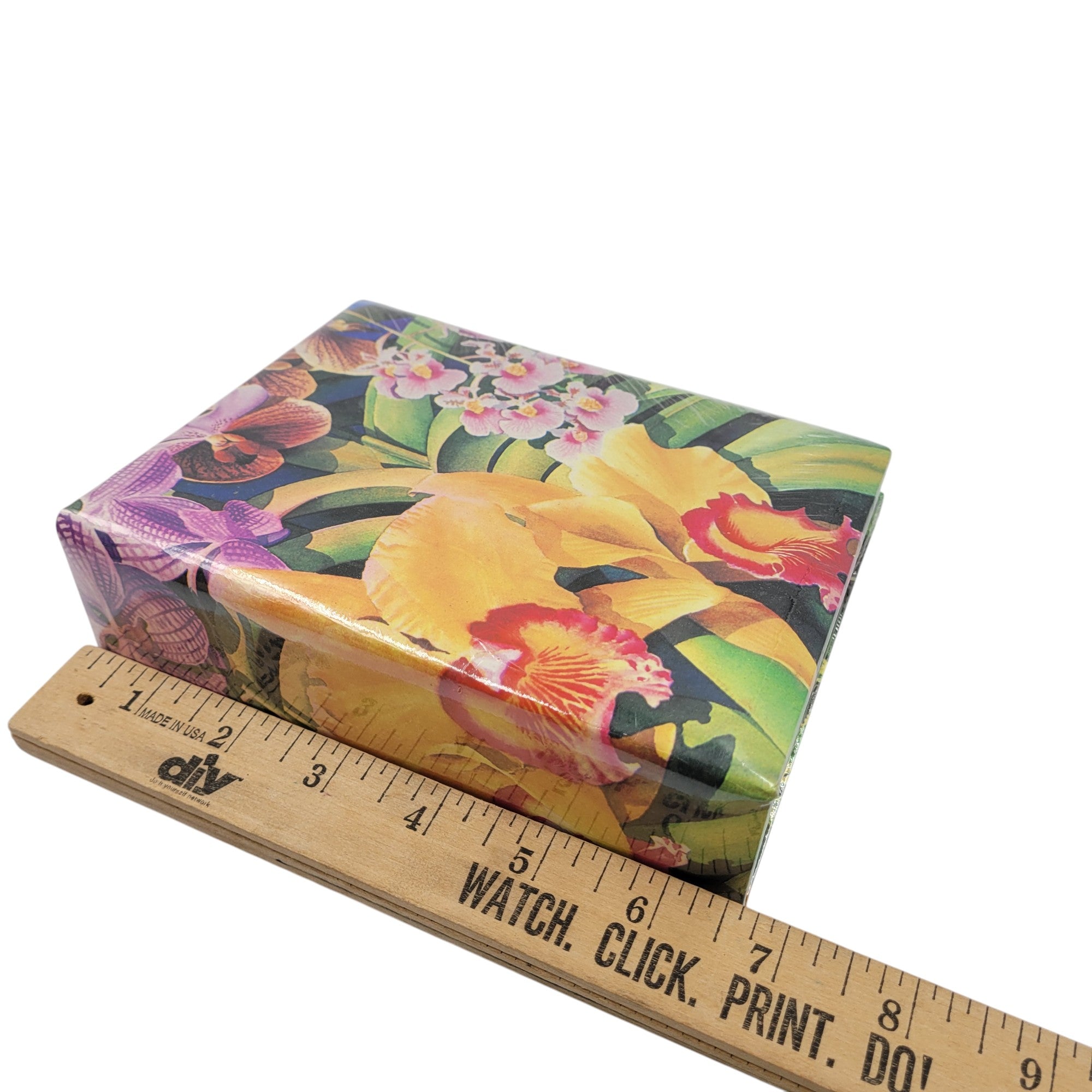 Island Treasures Tropical Orchids Photo Album – Vintage Floral Memory Book for 120 Photos