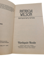 Temporary Bride by Patricia Wilson – Vintage Paperback Harlequin Presents #1238 (1989)