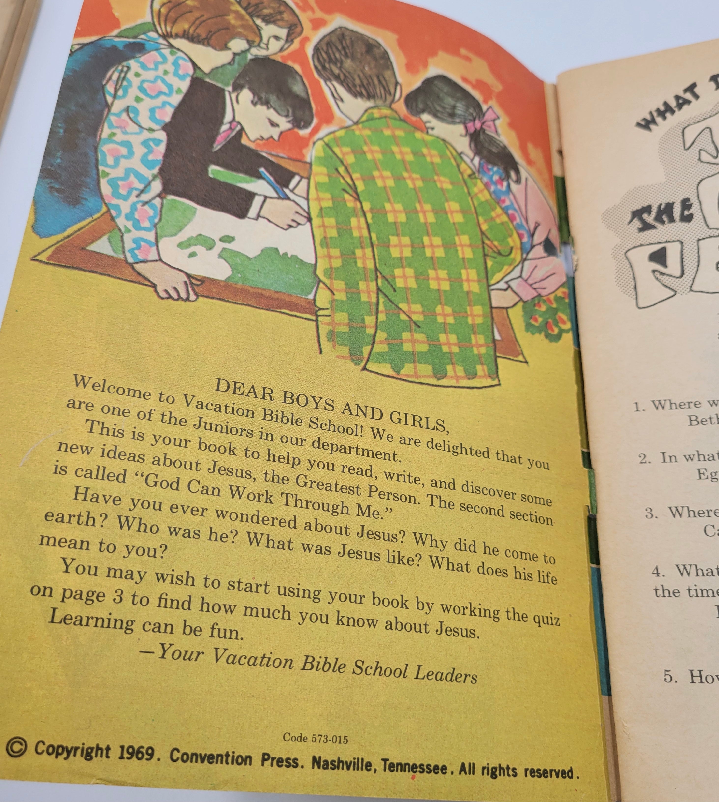 God’s Plan Junior Pupil Booklet – 1969 Vacation Bible School Vintage
