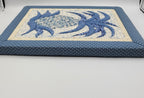 Vintage Quilted Pineapple Wall Hanging – Blue & Cream Patchwork Textile Art