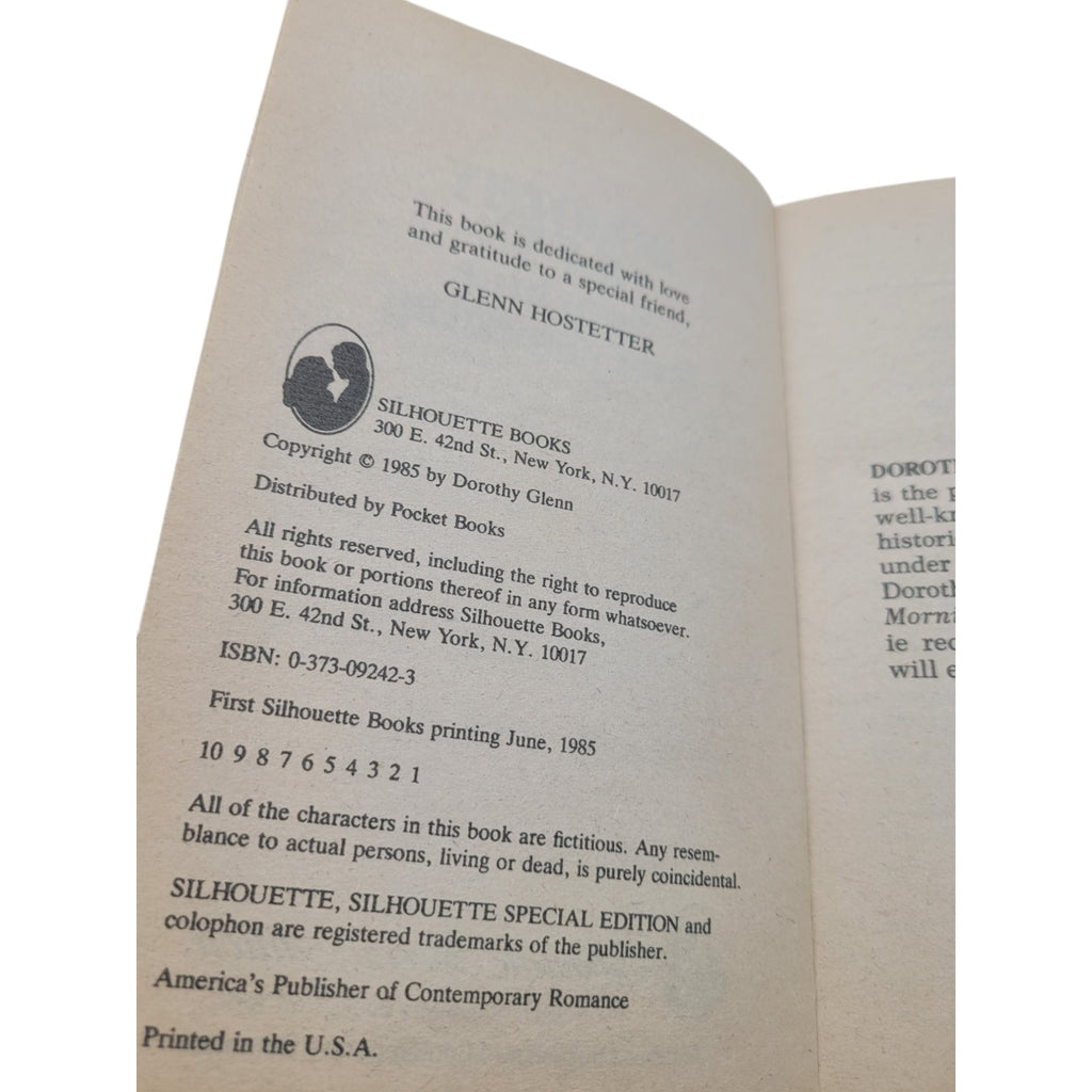 Sunshine Every Morning – Vintage Paperback by Dorothy Glenn (1985 Silhouette)