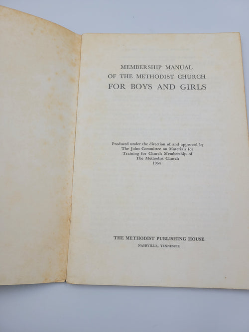 1964 Membership Manual of the Methodist Church for Boys and Girls