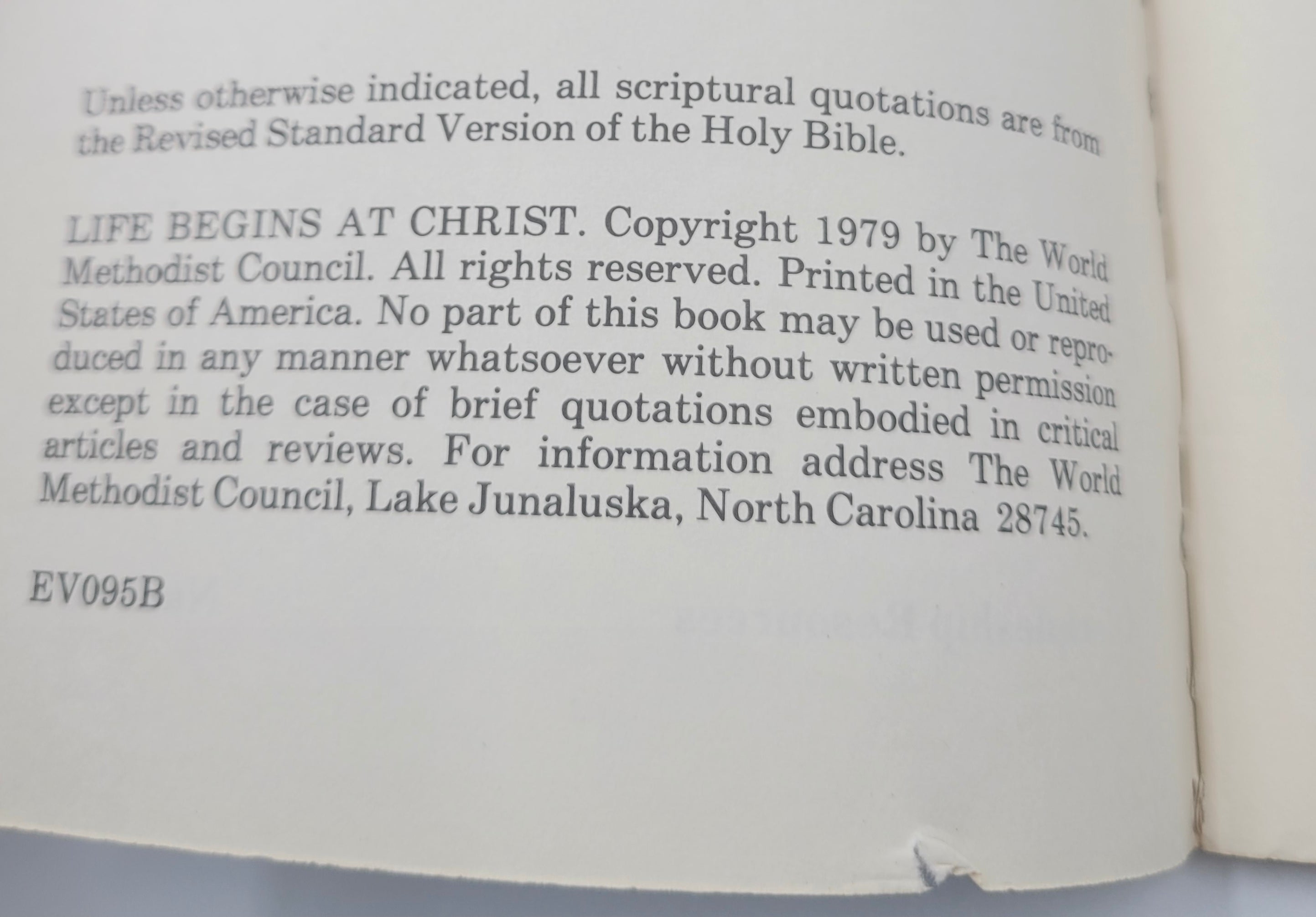 Life Begins at Christ – 1979 Methodist Bible Study Booklet by Alan Walker