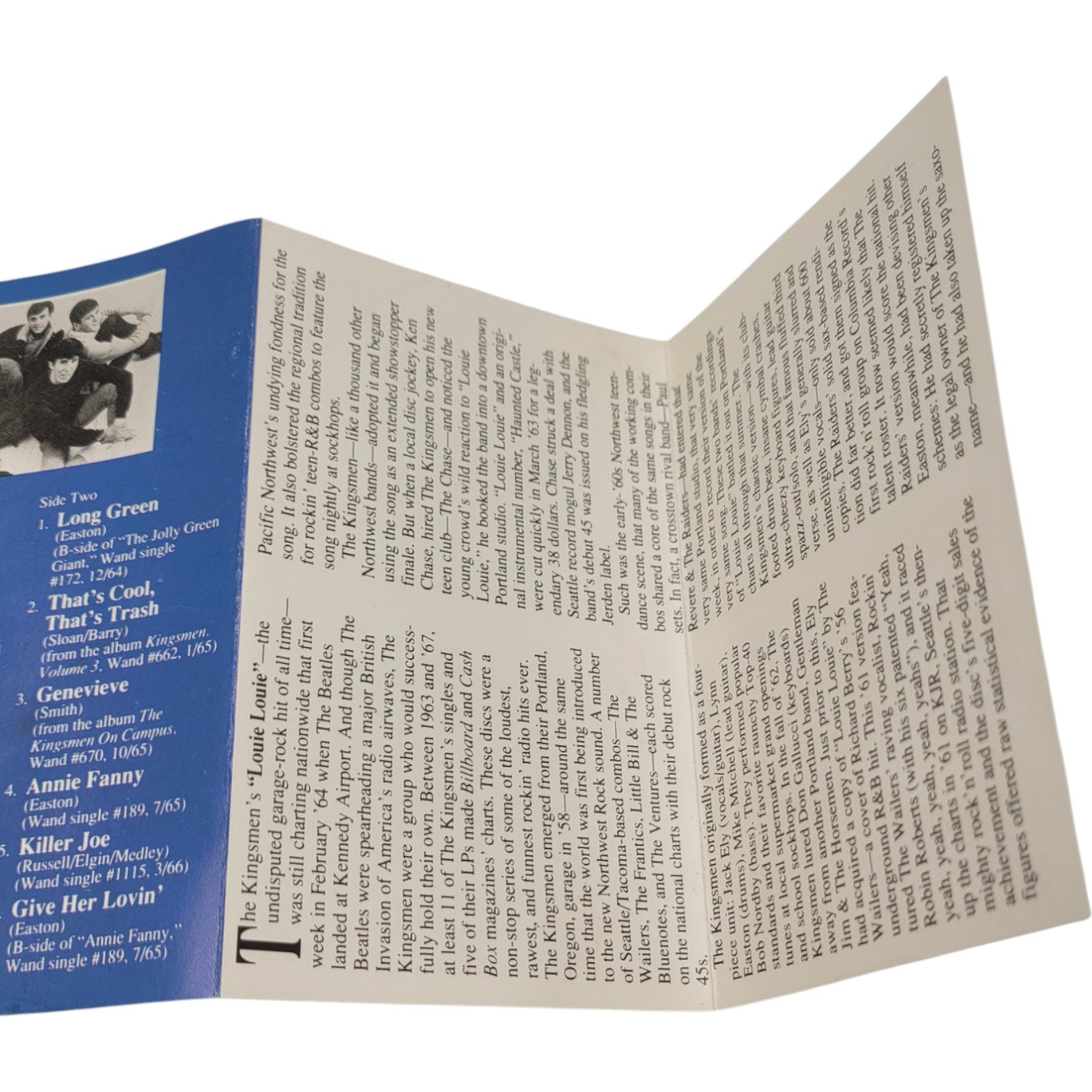 The Best of The Kingsmen Cassette Tape – 1991 Rhino Records – Louie Louie