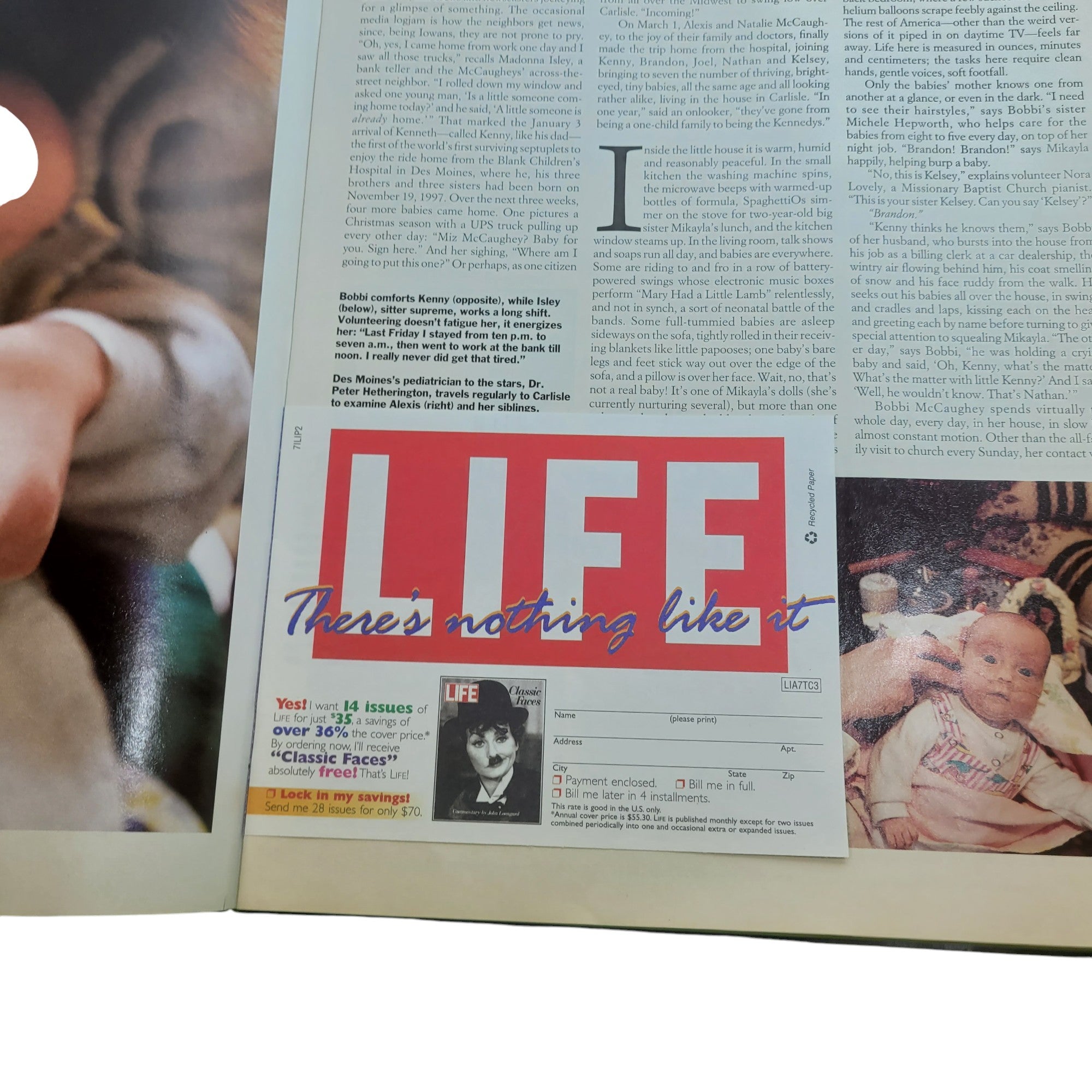 LIFE Magazine – Raising the Septuplets Exclusive Cover – McCaughey Siblings – Vintage Issue
