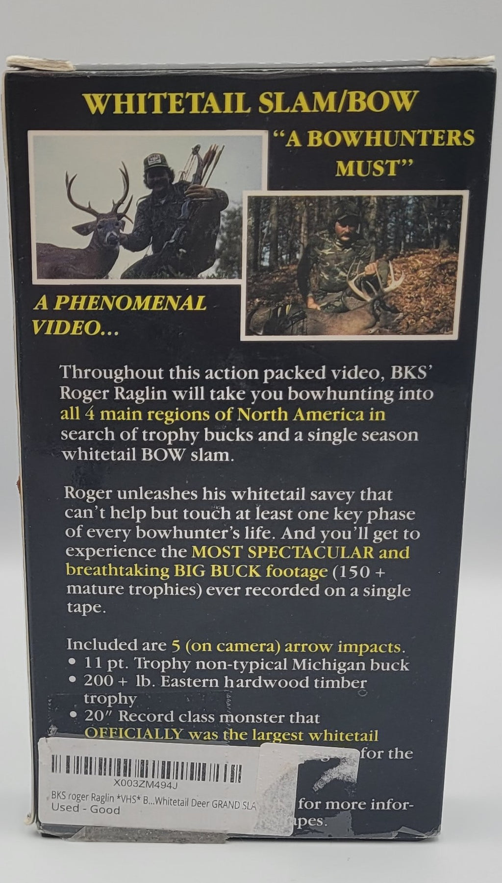 Bowhunting's Whitetail Deer Grand Slam – VHS Tape (Roger Raglin, BKS Productions)