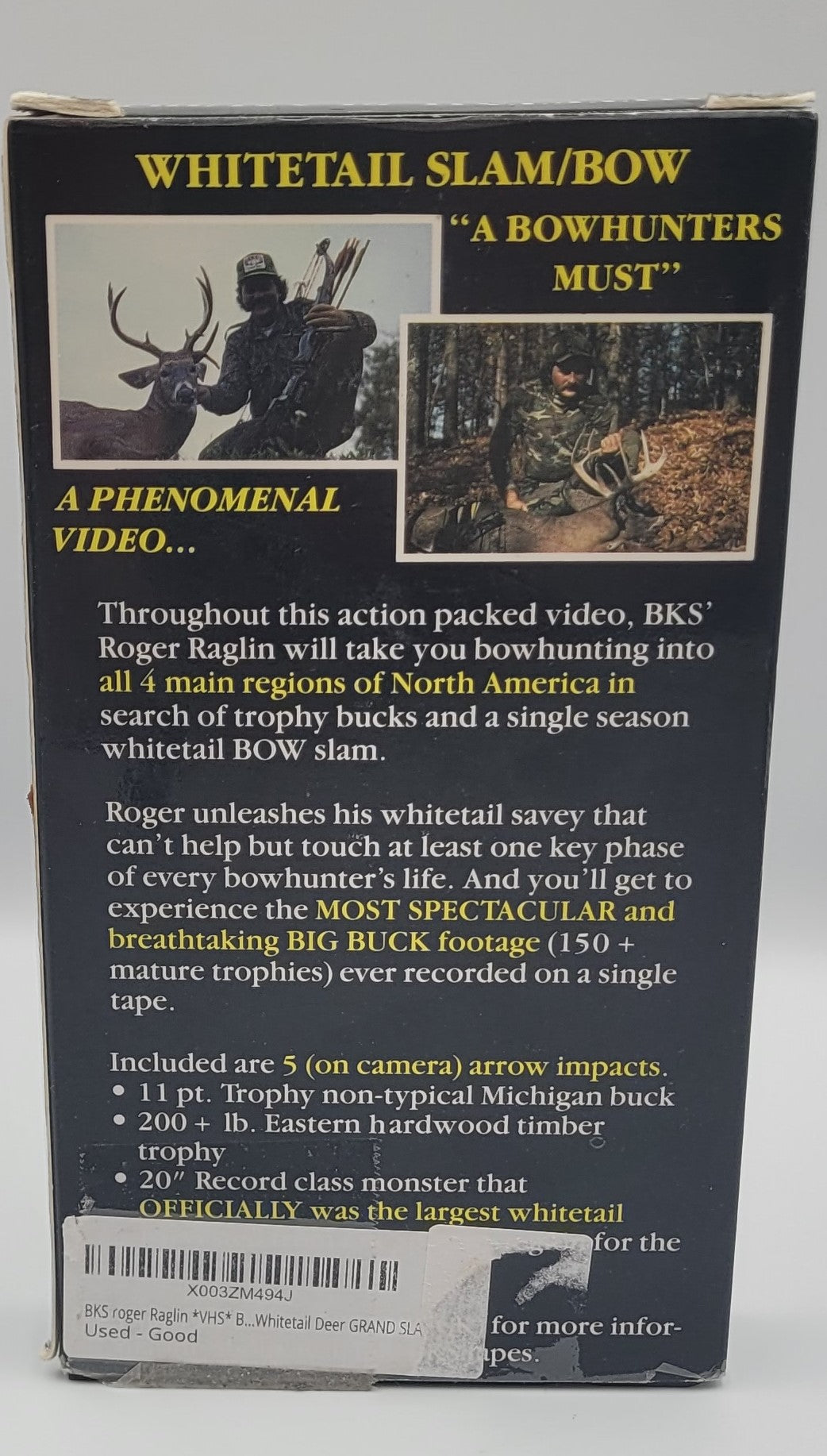 Bowhunting's Whitetail Deer Grand Slam – VHS Tape (Roger Raglin, BKS Productions)
