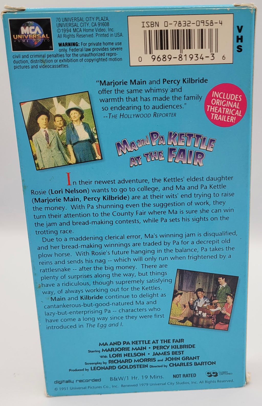 Ma and Pa Kettle at the Fair – Vintage VHS Tape (1991 MCA Universal) | Classic Comedy Film
