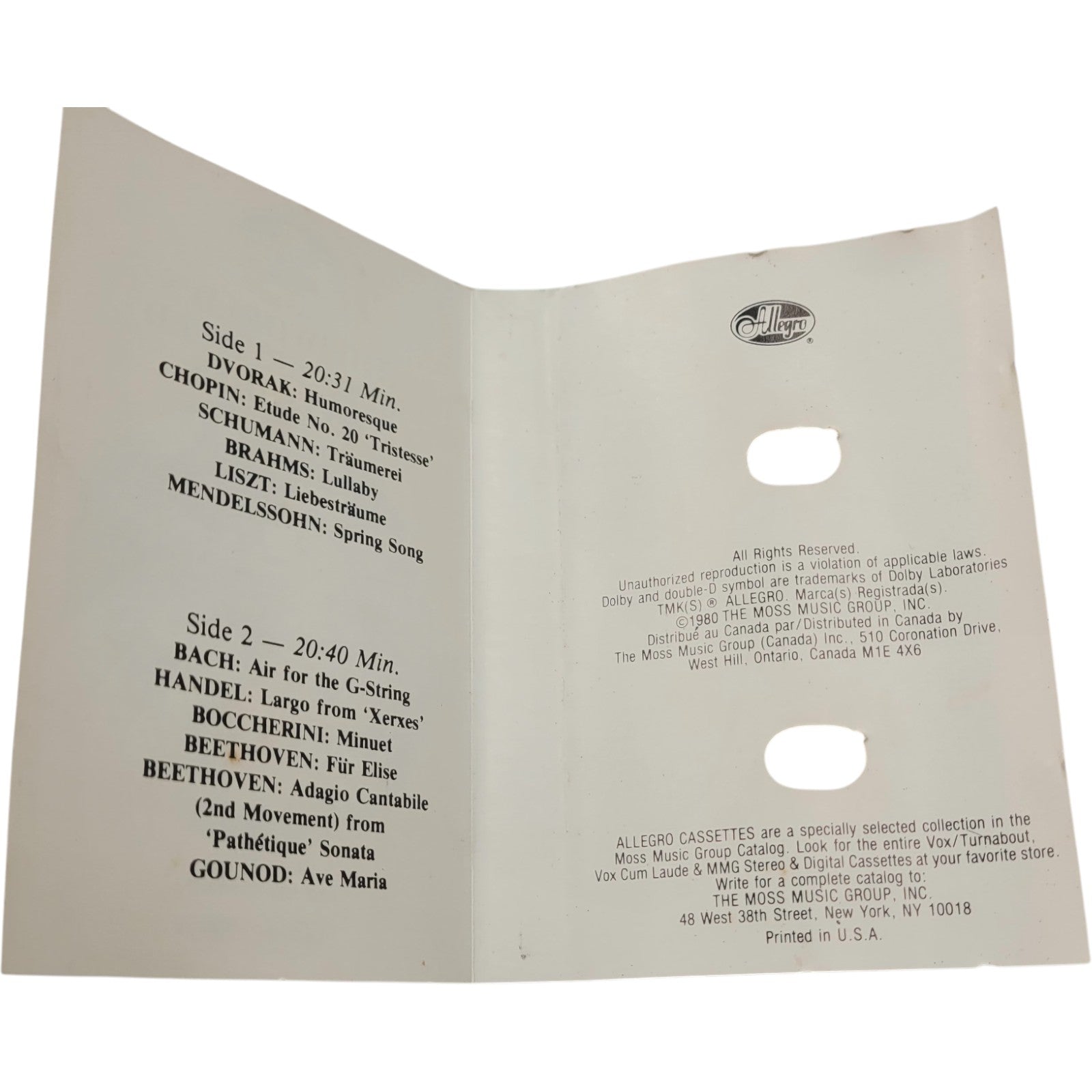 The World's Most Beloved Melodies – Vintage Cassette by Hans Hagen and His Orchestra