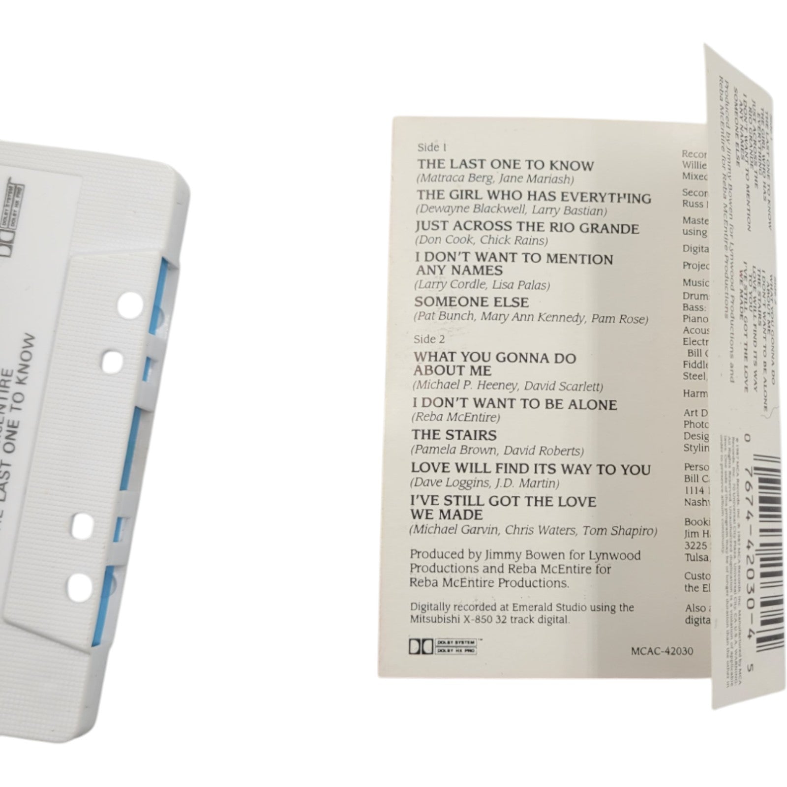 Reba McEntire – The Last One to Know (Cassette, Tested & Working)