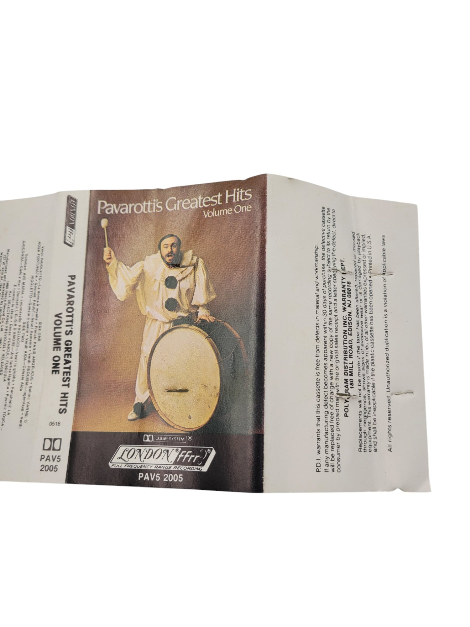 Pavarotti's Greatest Hits – Volume One (Cassette Tape)