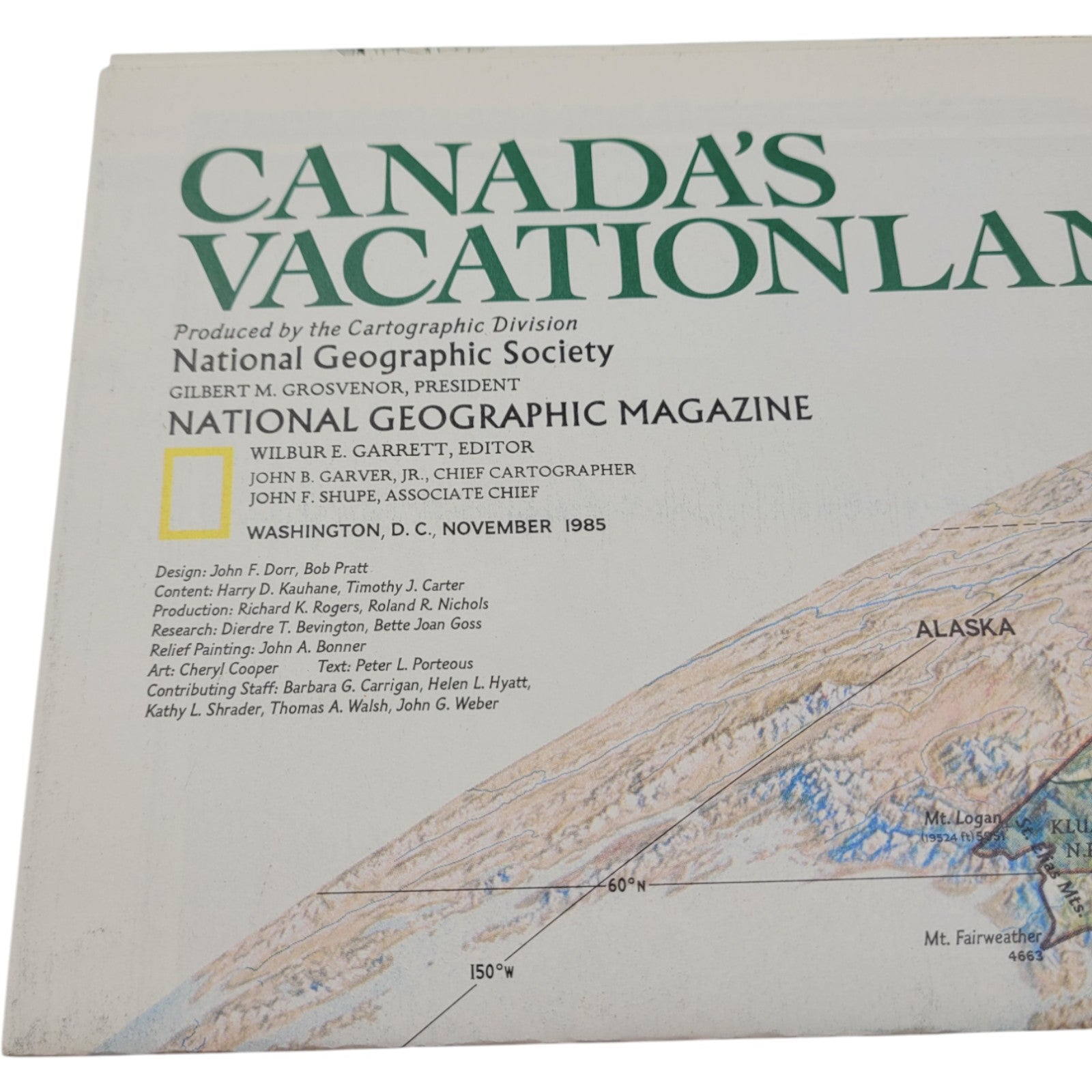 National Geographic – November 1985 Holographic Edition Includes Original Supplement: Canada’s Vacationlands