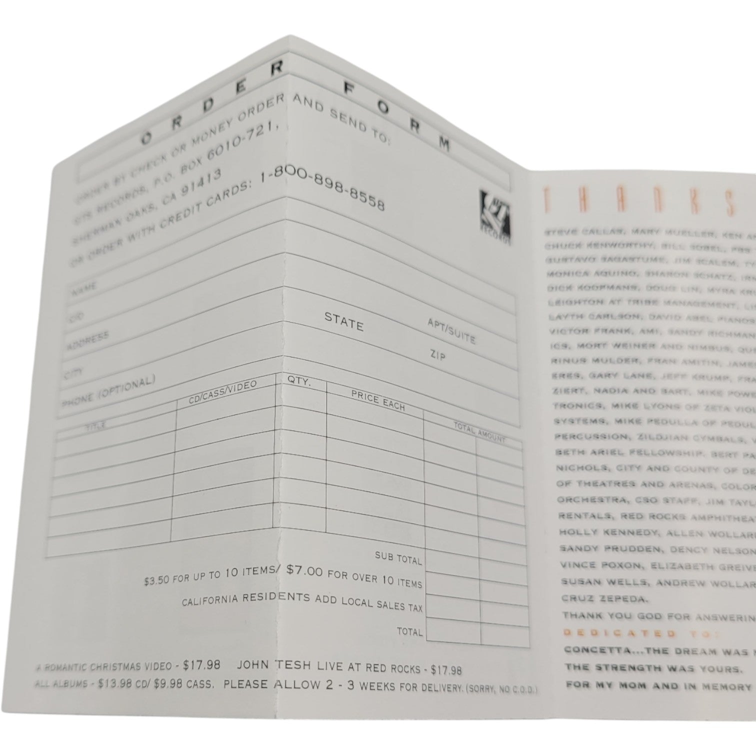 John Tesh – Live at Red Rocks (1995 Cassette Tape) | Colorado Symphony Orchestra